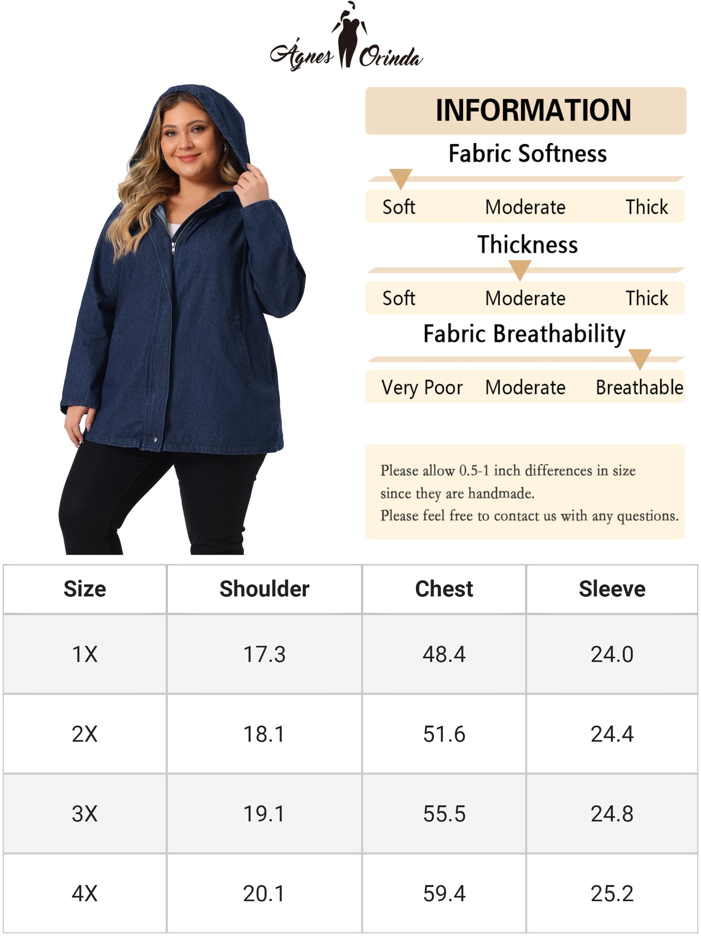 Women Plus Size Denim Jackets with Hood Layered Drawstring Utility Pockets Jean Jacket