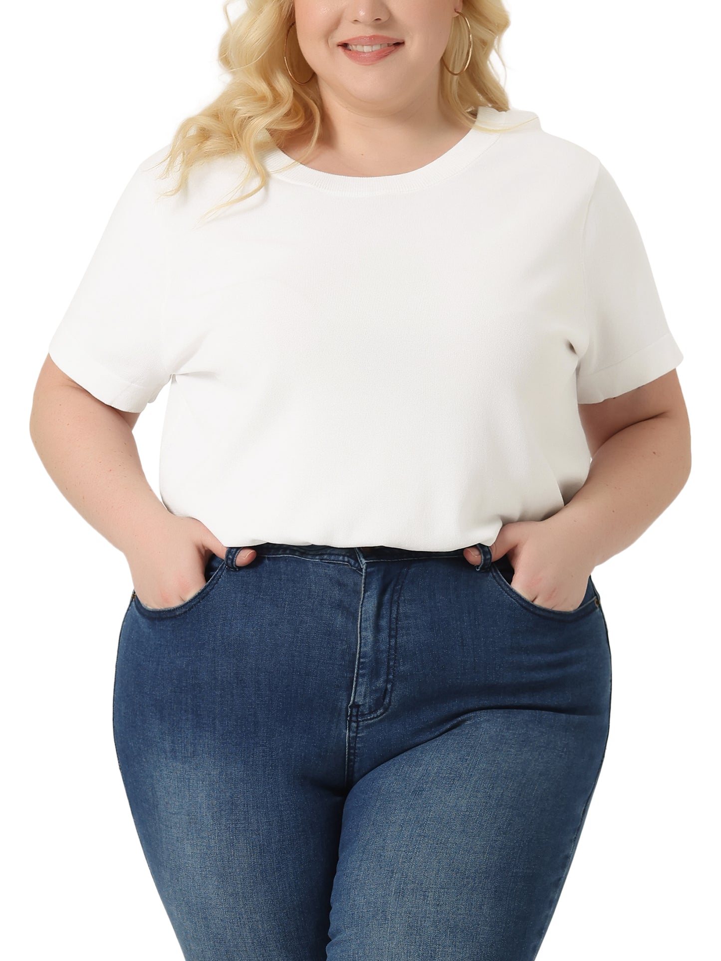 Women's Plus Size Pullover Soft Short Sleeves Top