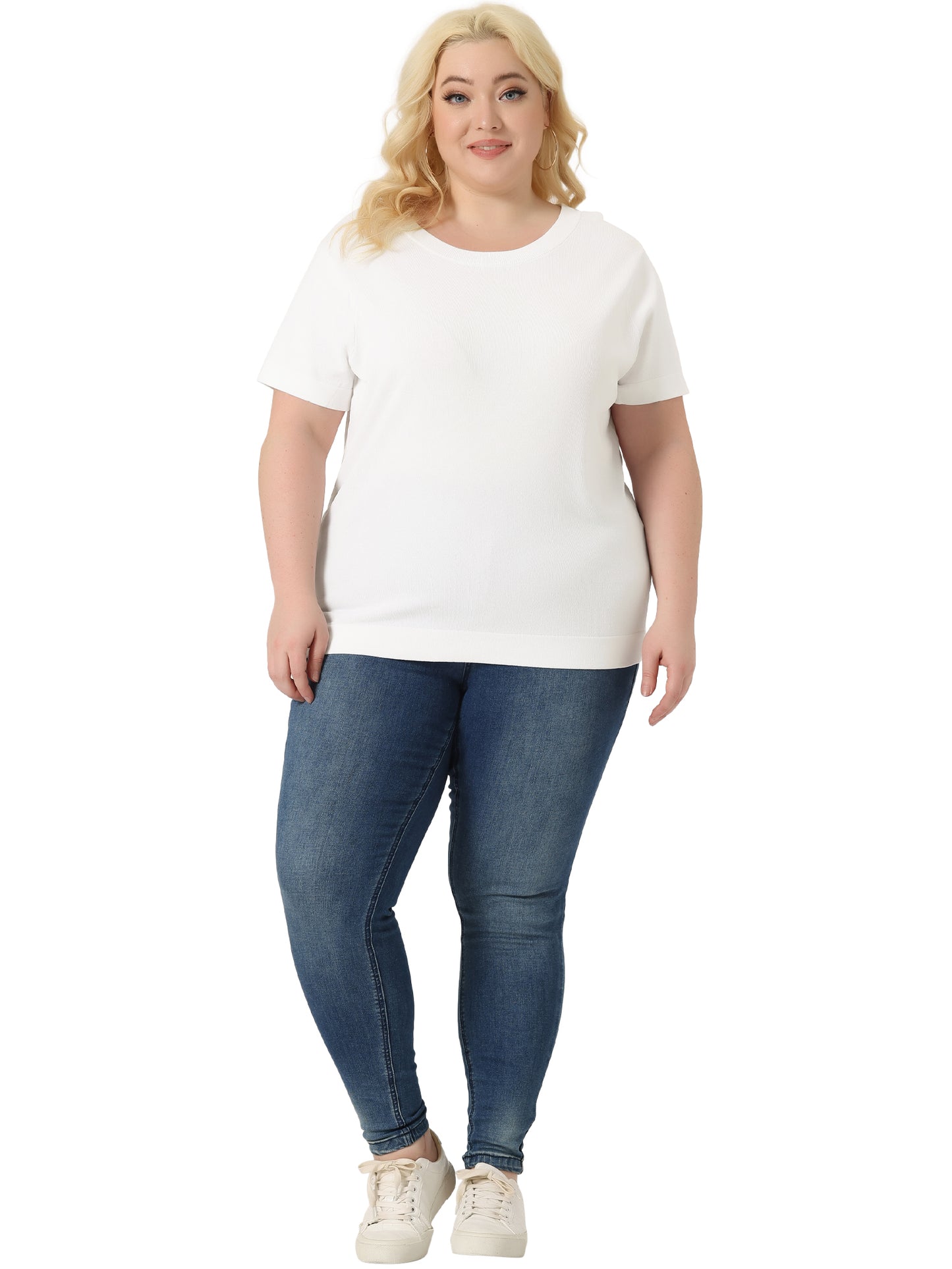 Women's Plus Size Pullover Soft Short Sleeves Top