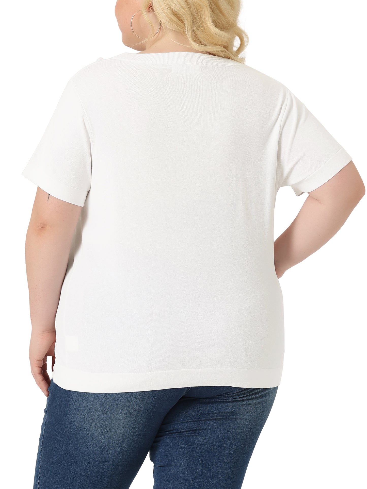 Women's Plus Size Pullover Soft Short Sleeves Top
