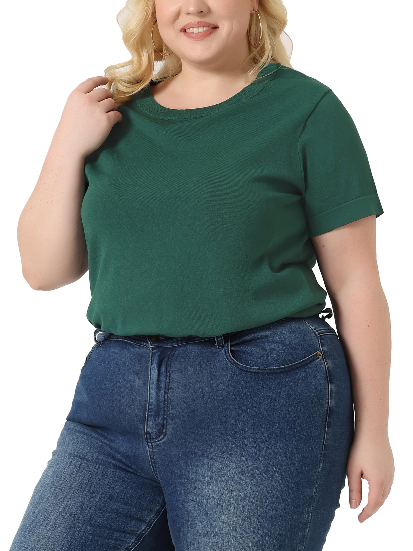 Women's Plus Size Pullover Soft Short Sleeves Top