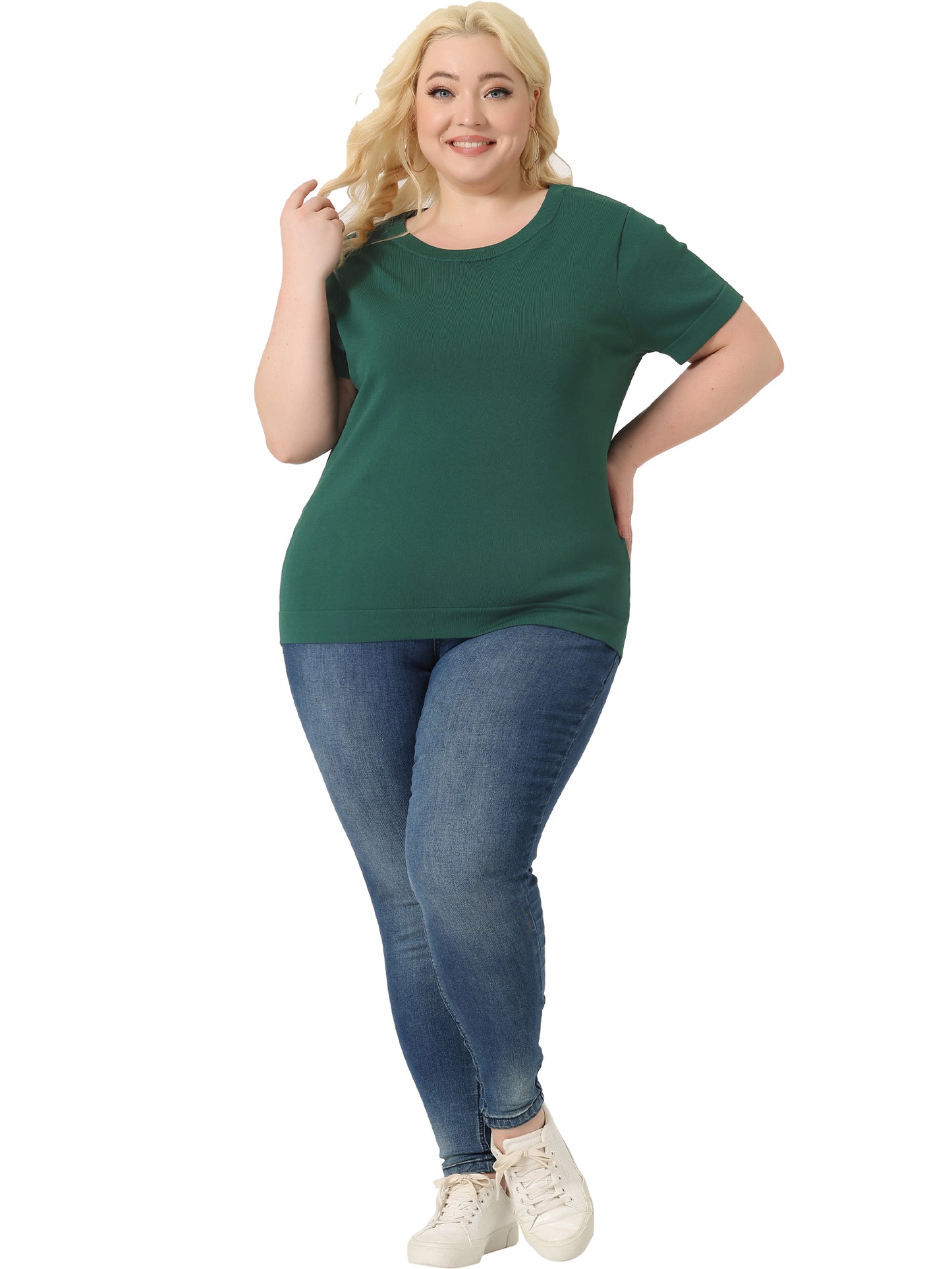Women's Plus Size Pullover Soft Short Sleeves Top