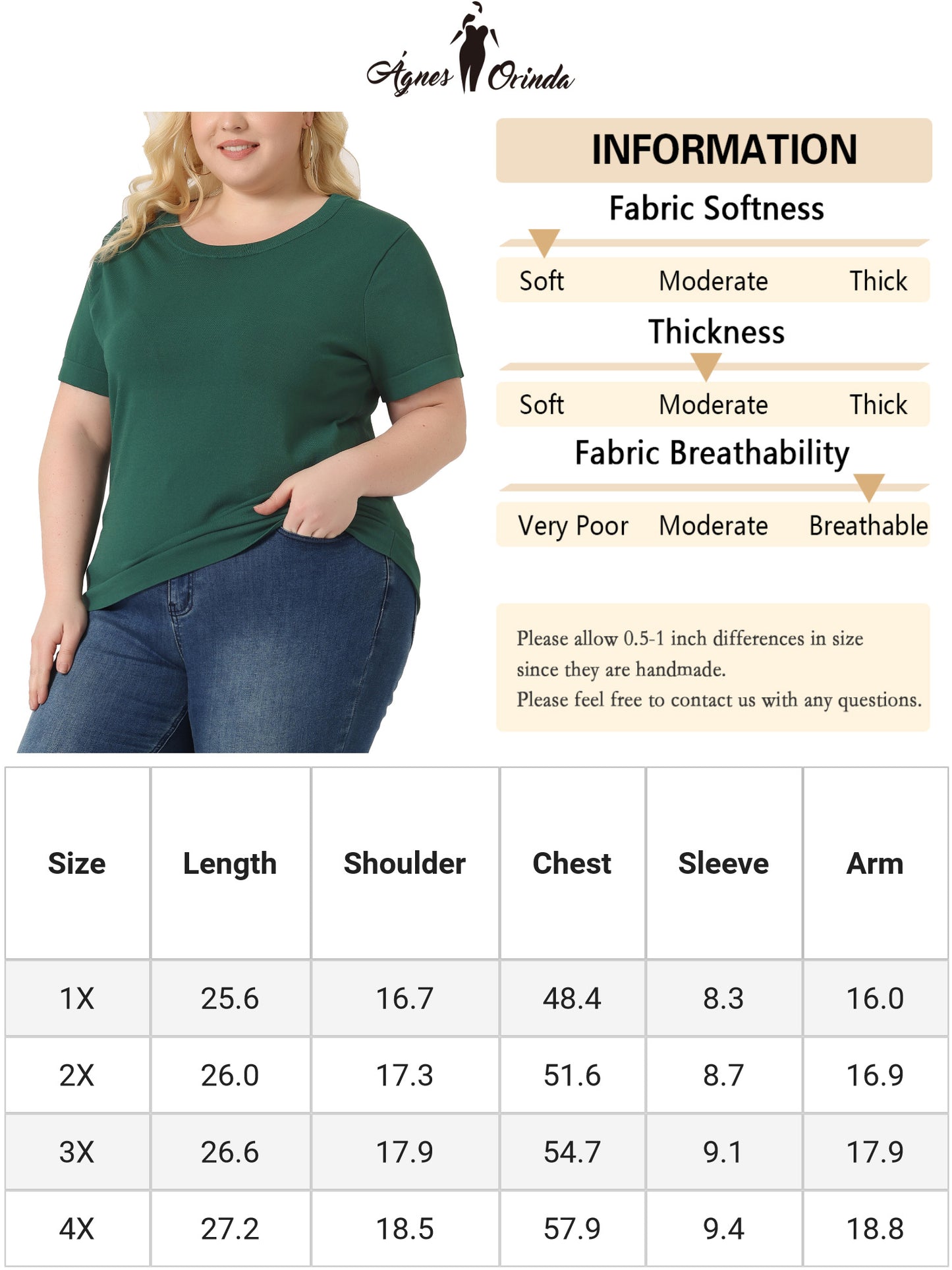 Women's Plus Size Pullover Soft Short Sleeves Top