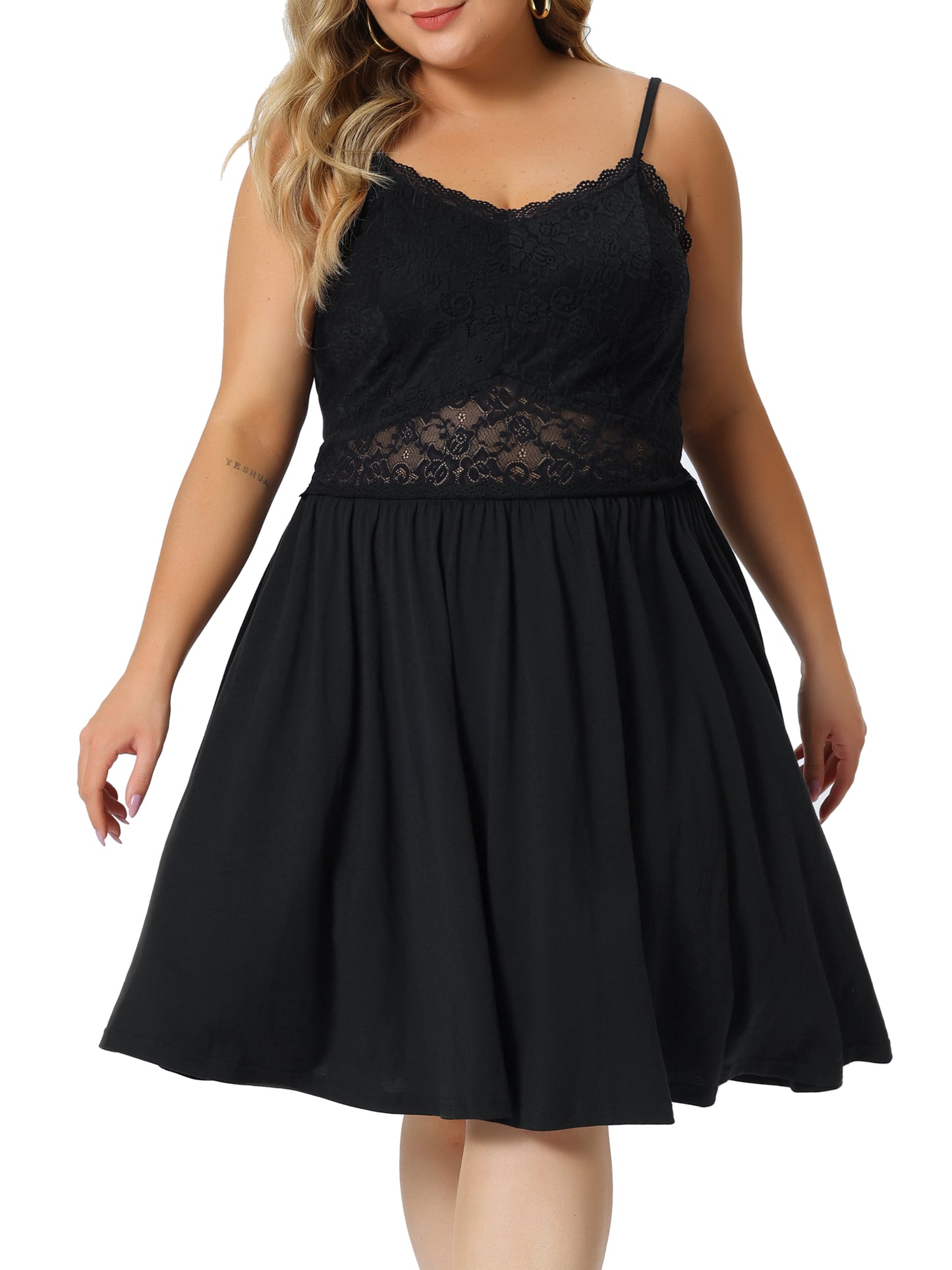 Women's Plus Size Nightgown V Neck Lace Chemise Sexy Cami Sleepwear Lace Nightdress
