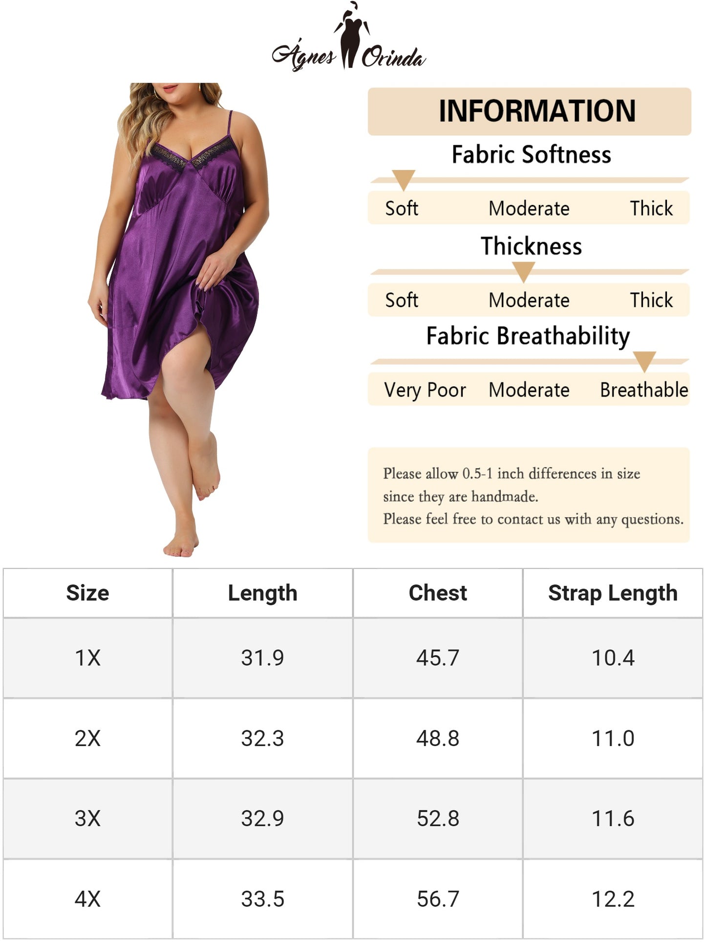 Women Plus Size Lingerie Satin Lace Chemise Nightgown V-Neck Cami Sleeveless Dress Sleepwear