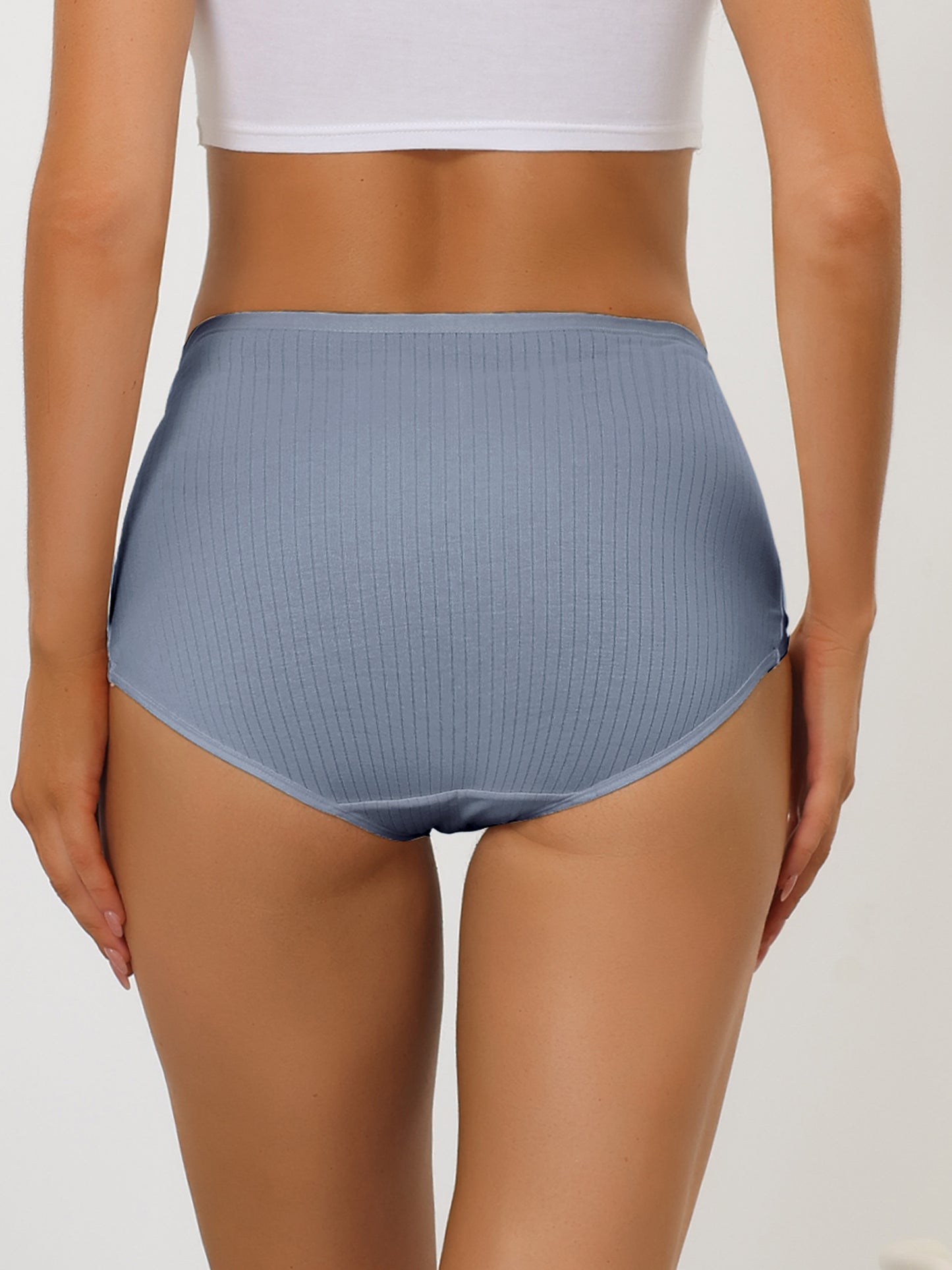 Women's Hi-Cut Ribbed High Waist Brief (Available in Plus Size)