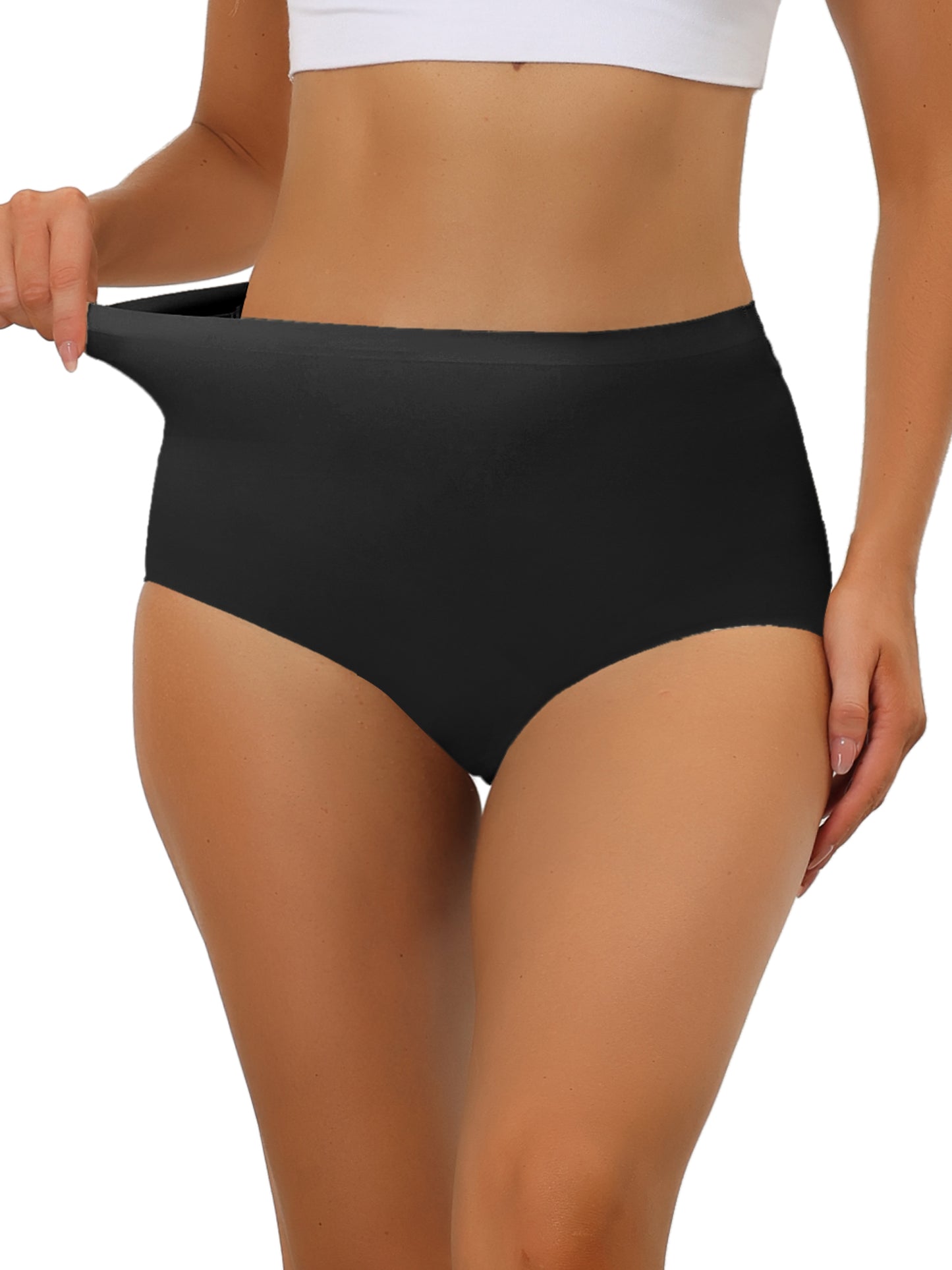 Women's Elastic High-Waisted Unlined Breathable No-Show Hipster Underwear