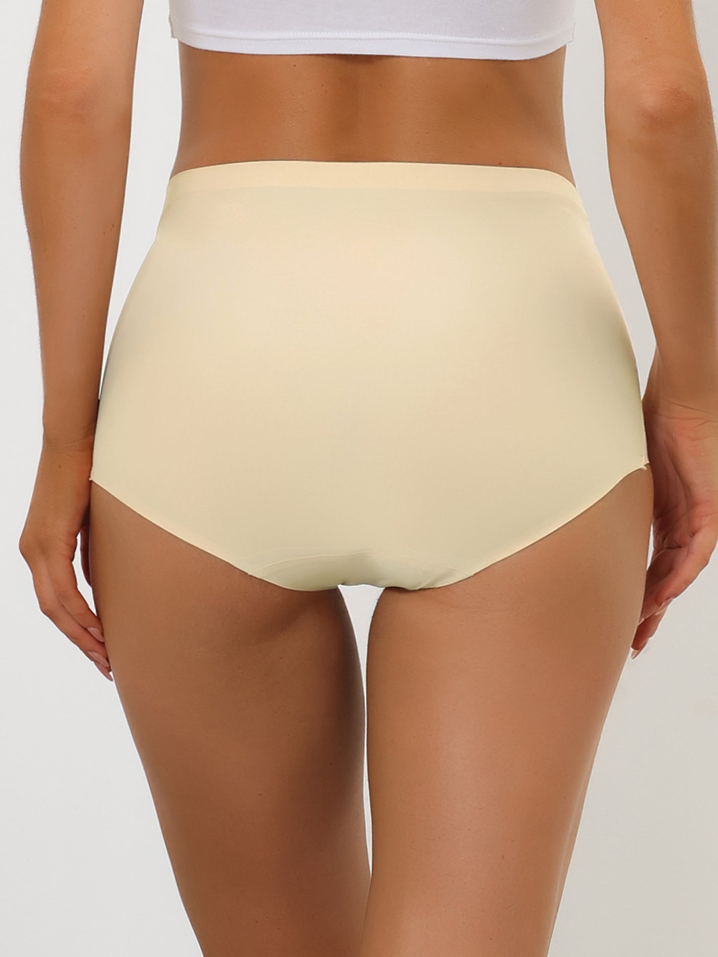 Women's Elastic High-Waisted Unlined Breathable No-Show Hipster Underwear
