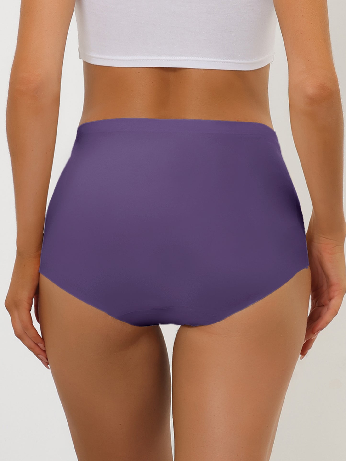 Women's Elastic High-Waisted Unlined Breathable No-Show Hipster Underwear