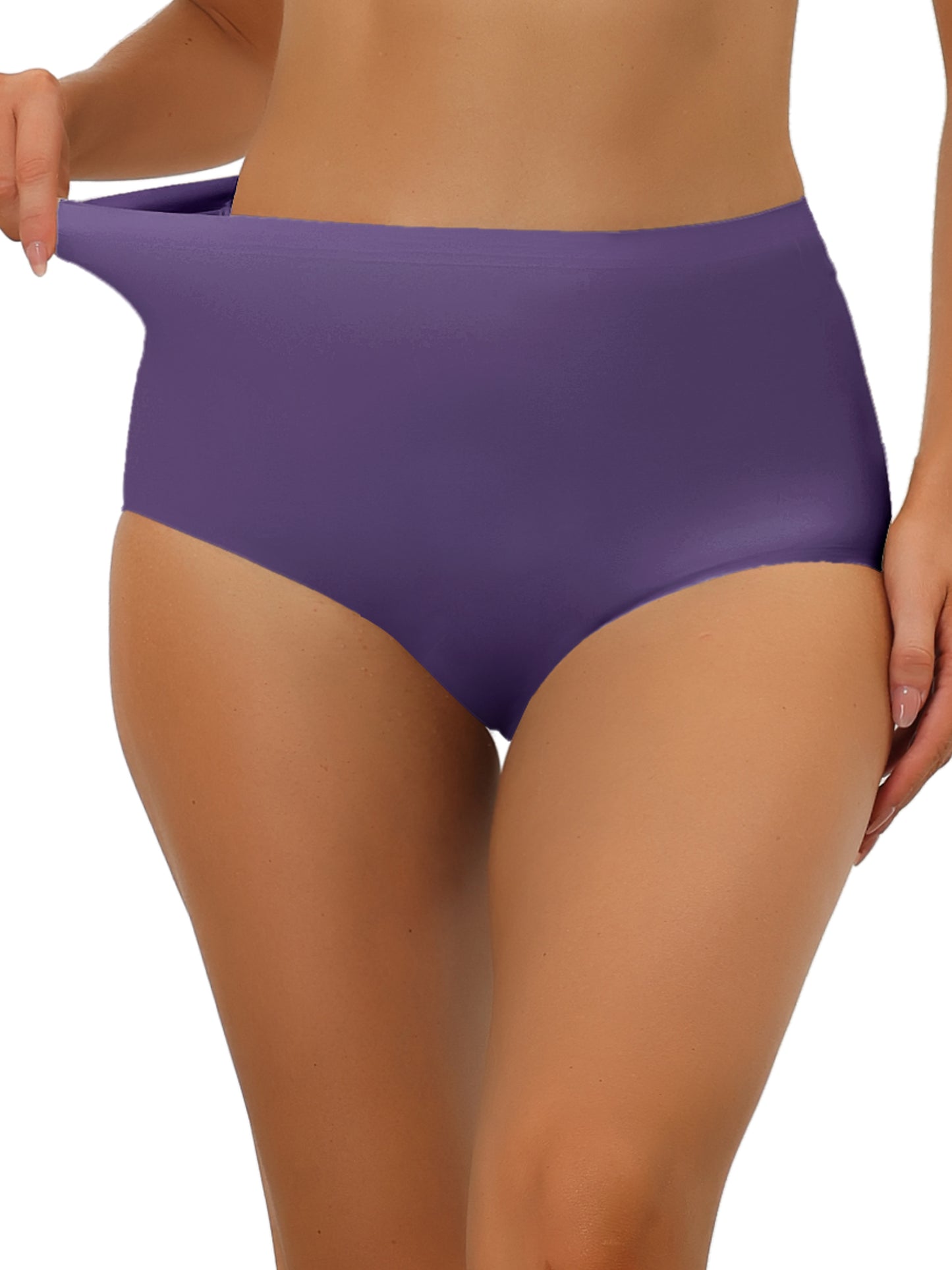 Women's Elastic High-Waisted Unlined Breathable No-Show Hipster Underwear