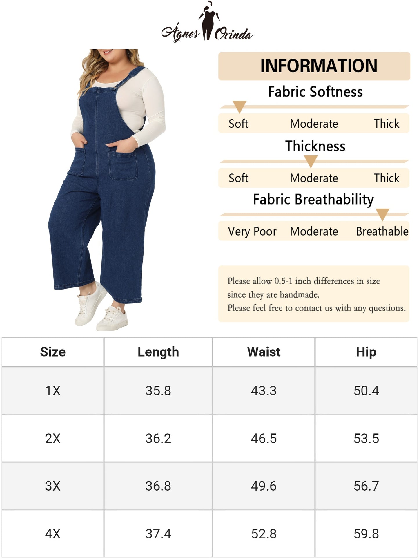 Mono vaquero con pechera de talla grande para mujer, clásico, con tirantes ajustables y bolsillos, pantalones vaqueros