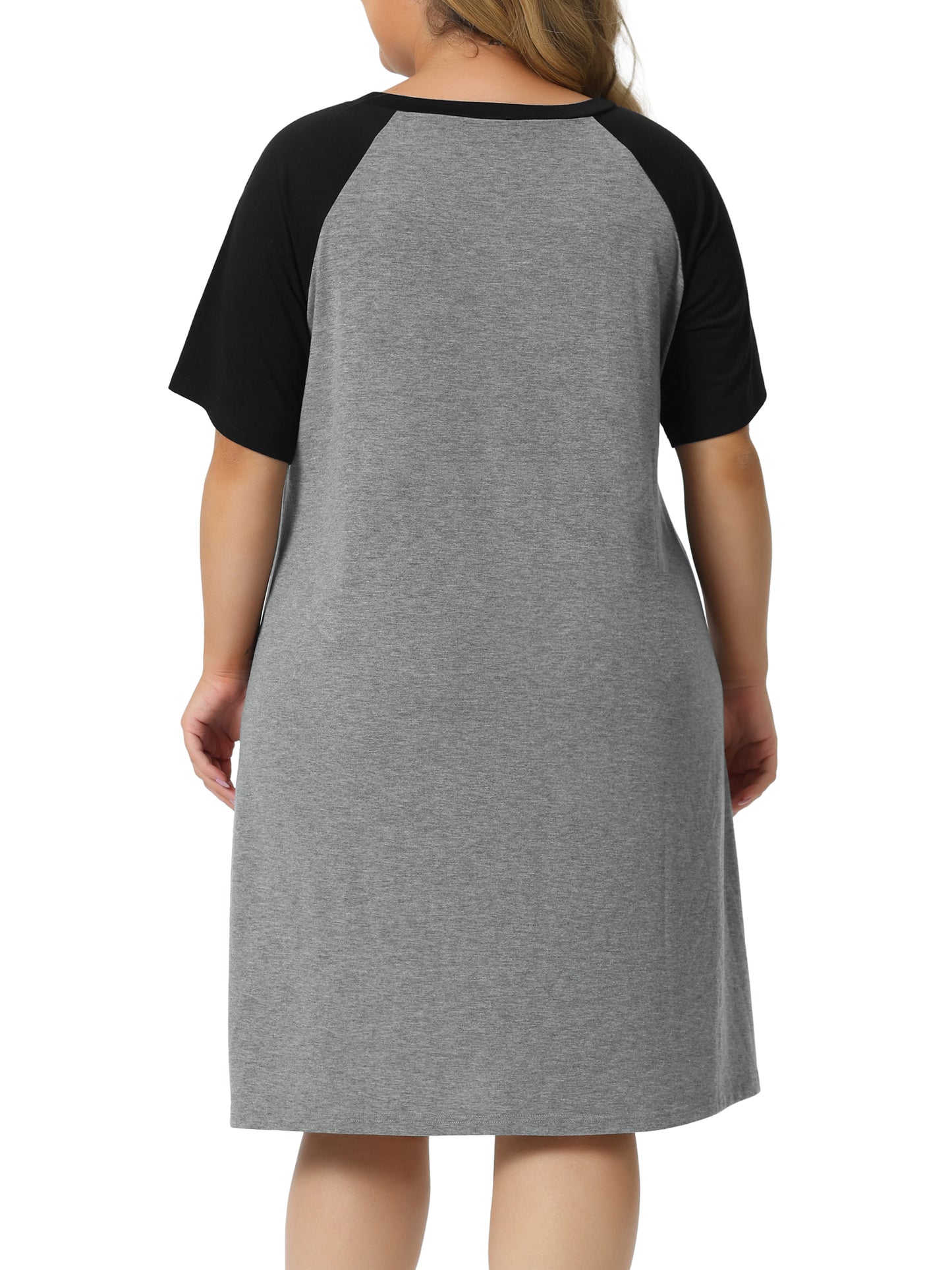 Women Plus Size Nightgown Short Sleeve Cute Cat Print Sleep Dress Sleepwear