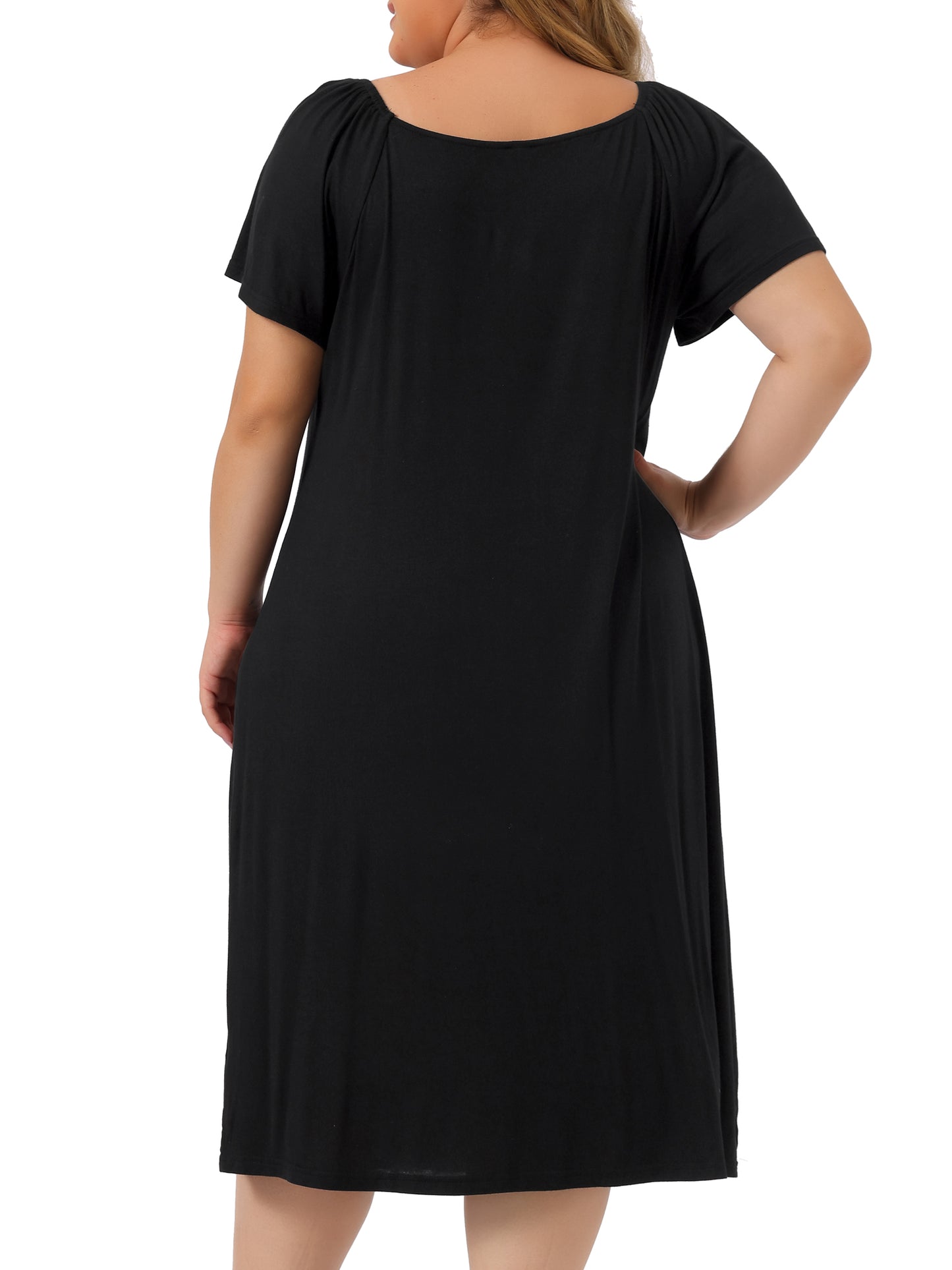 Women Plus Size Nightgown Short Sleeves Lightweight Sleepwear Nightdress
