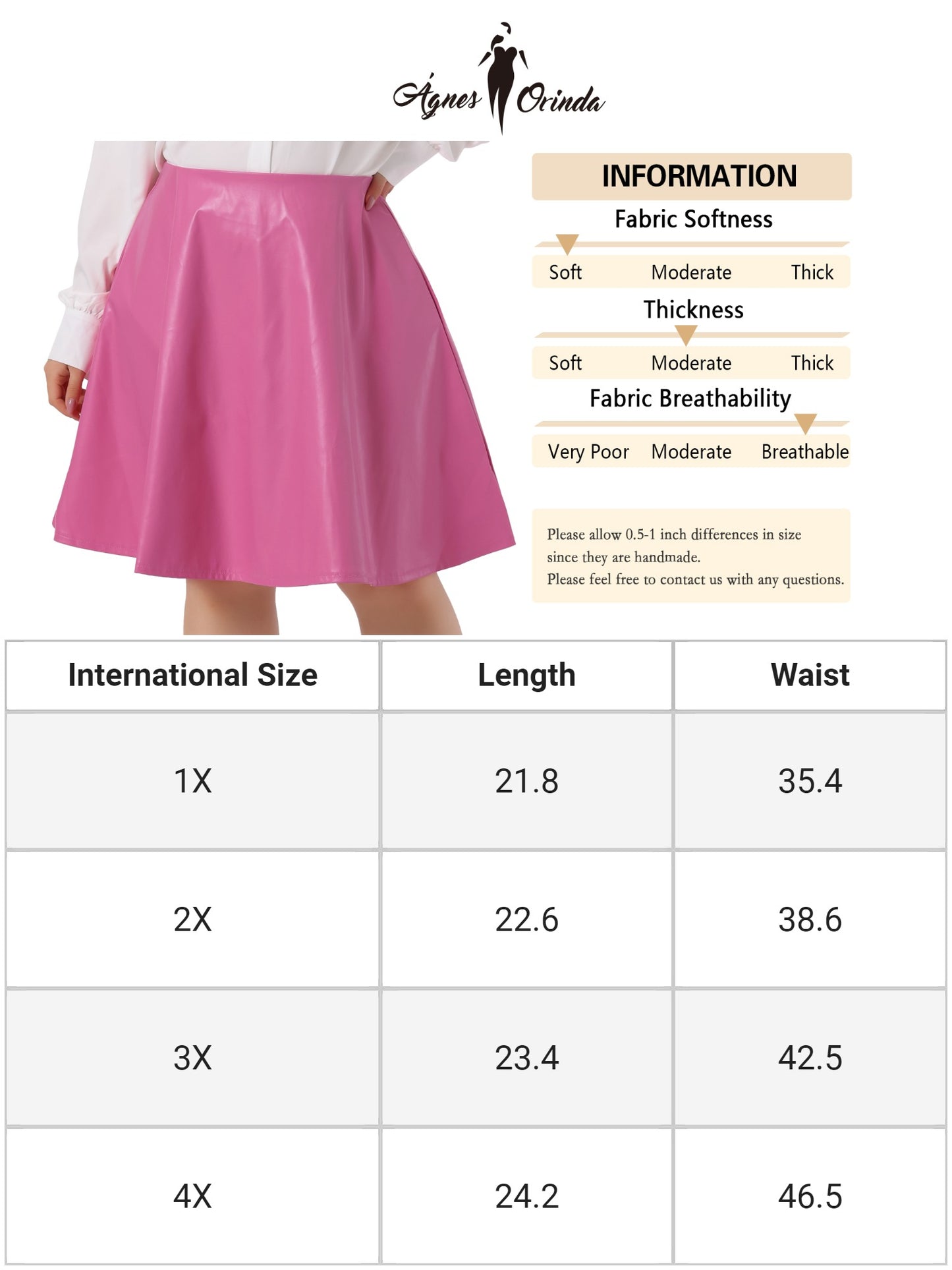 Women Plus Size Skater Skirts Stretchy PU Party A Line Swing Mini Skirt