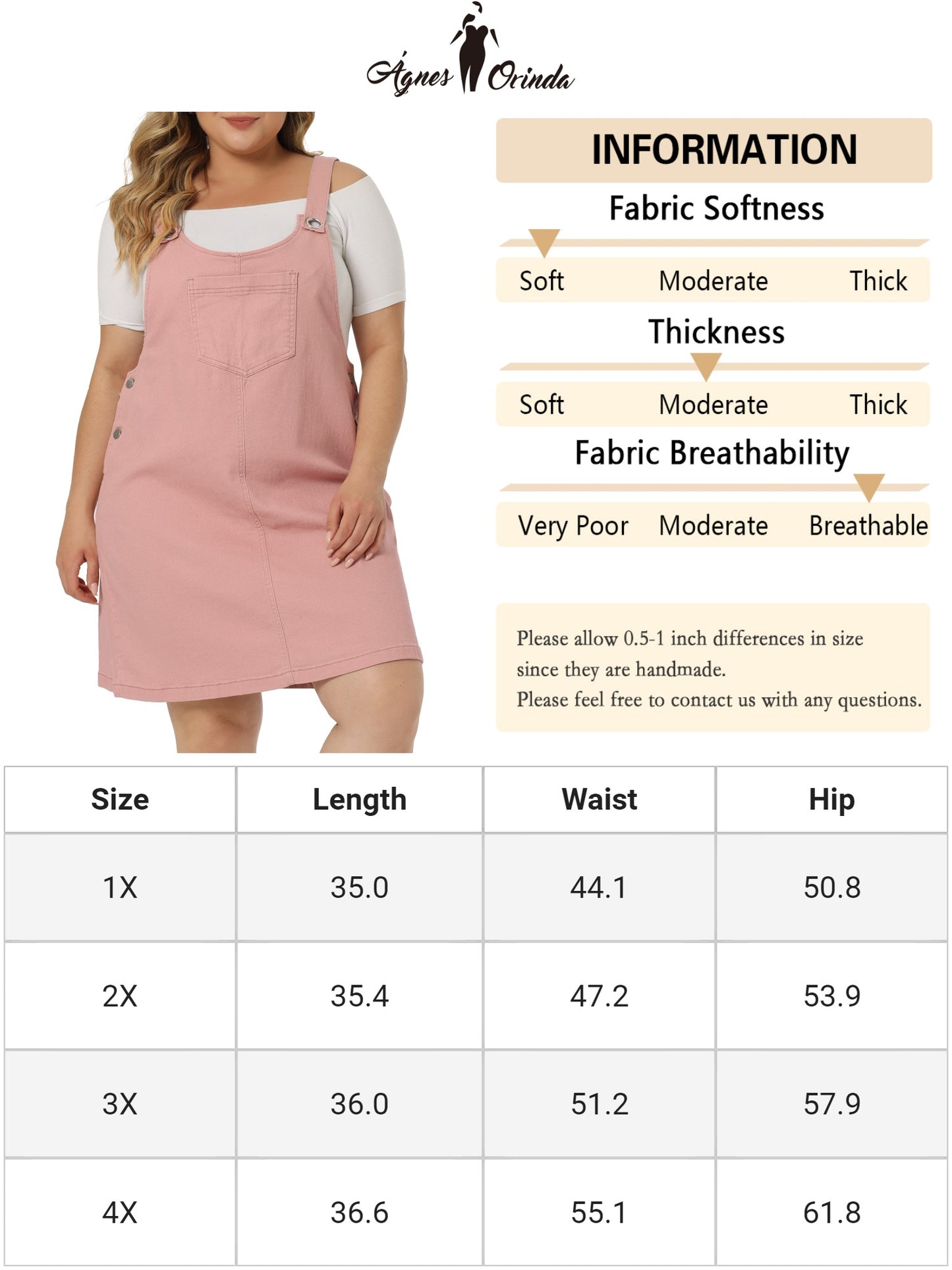 Vestido de mezclilla con tirantes y falda tipo jersey para mujer, talla grande
