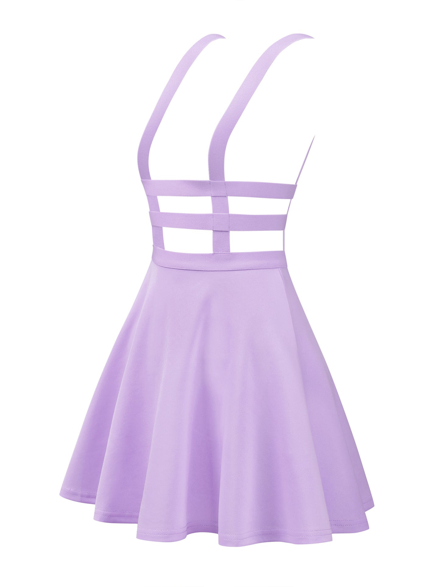 Women's Pleated Overall Summer Elastic Waist Kawaii A-Line Braces Suspender Skirt