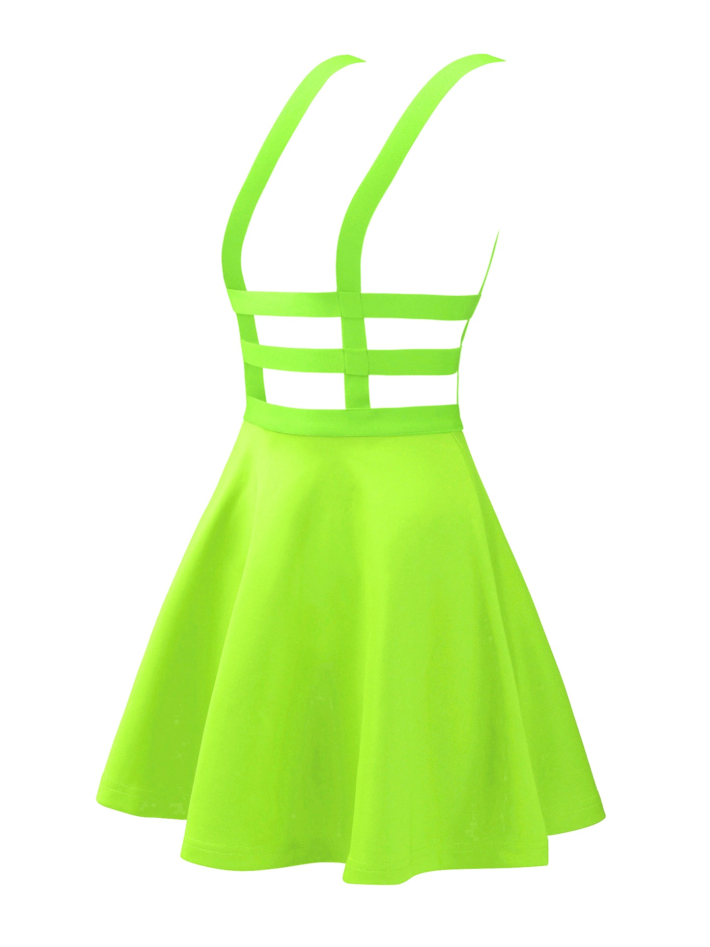 Women's Pleated Overall Summer Elastic Waist Kawaii A-Line Braces Suspender Skirt