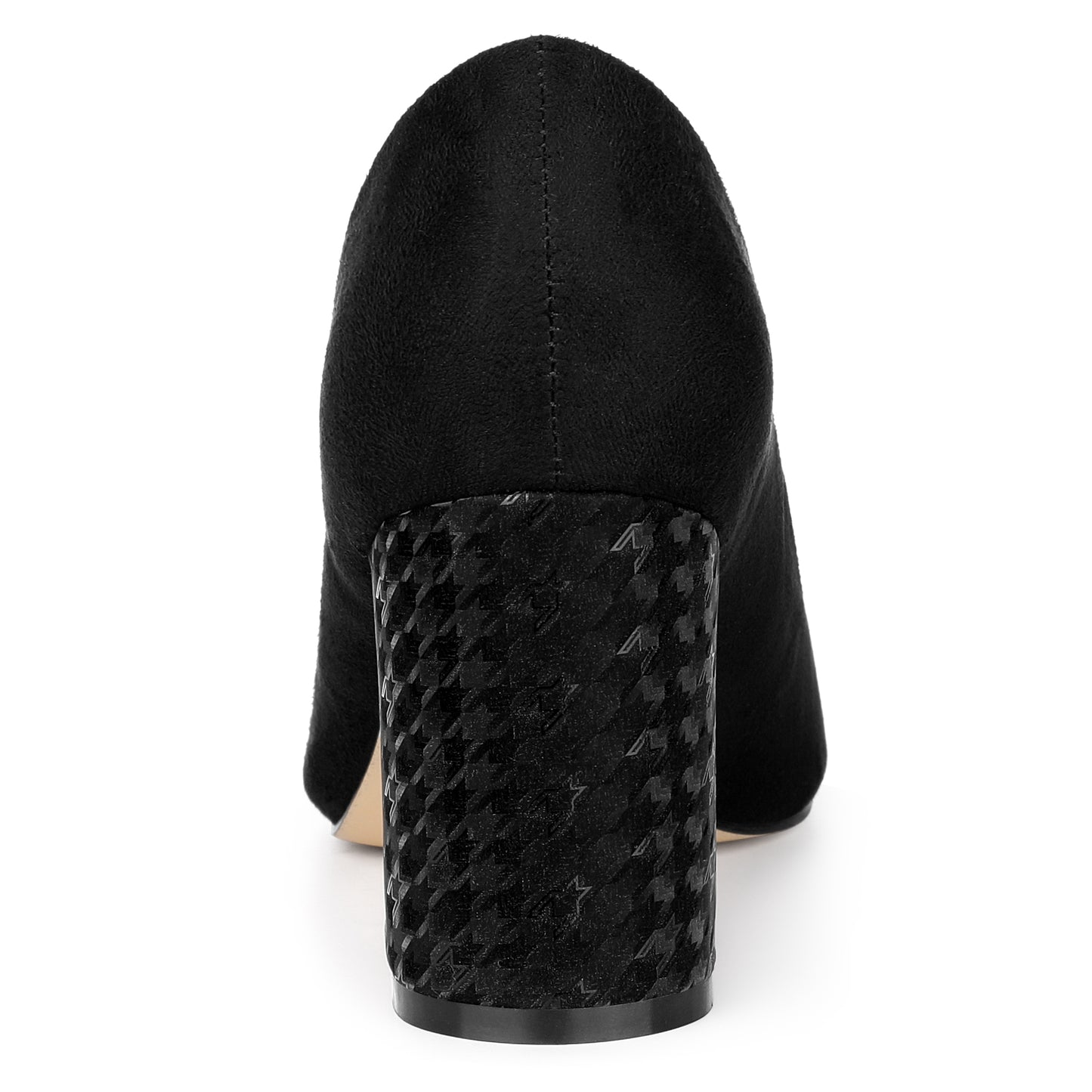 Zapatos de vestir para mujer con punta puntiaguda, sin cordones, estampado a cuadros, punta cerrada y tacón grueso