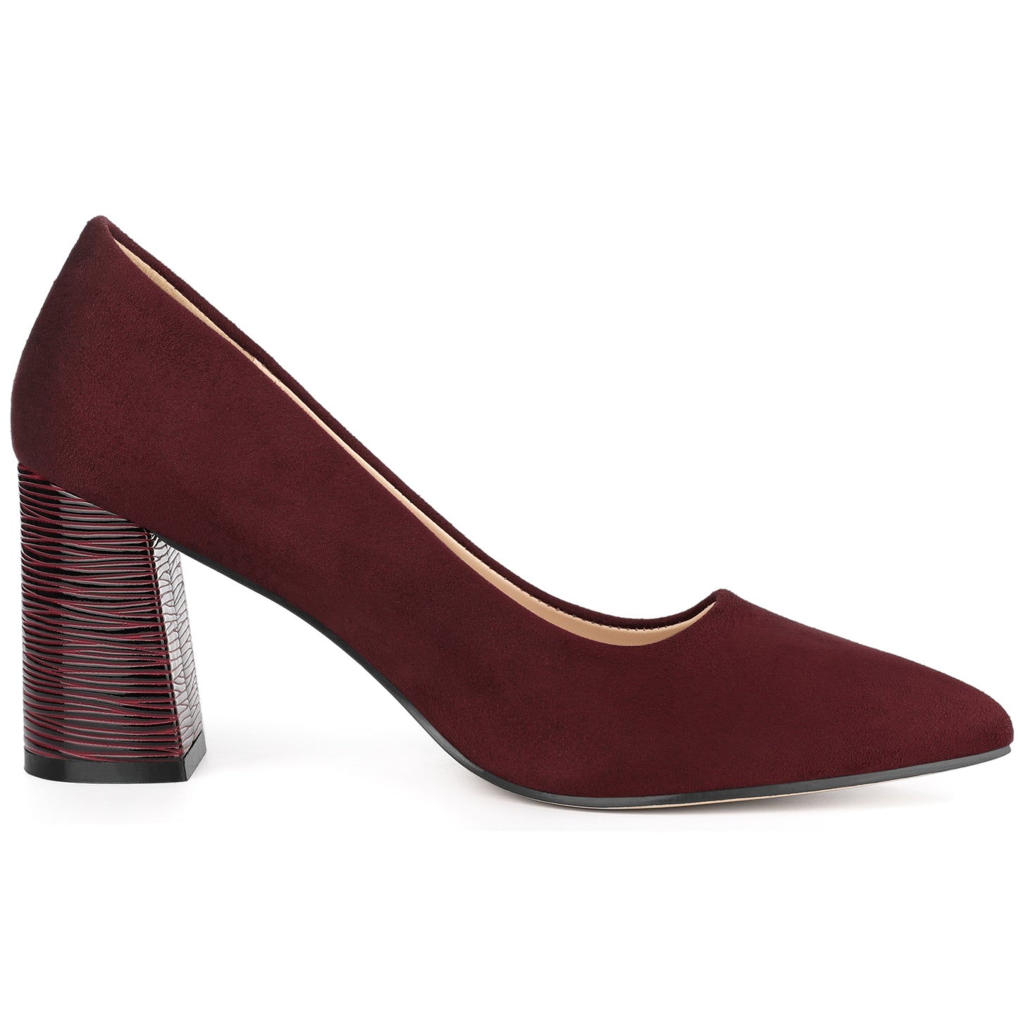 Zapatos de vestir para mujer con punta puntiaguda, sin cordones, estampado a cuadros, punta cerrada y tacón grueso