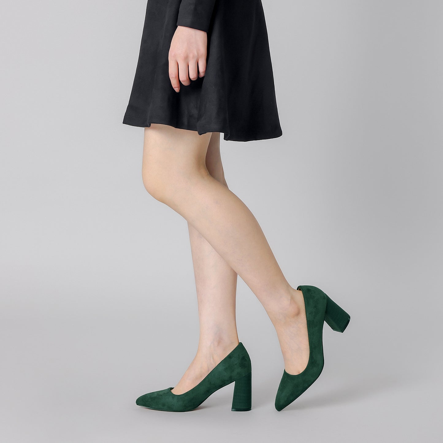 Zapatos de vestir para mujer con punta puntiaguda, sin cordones, estampado a cuadros, punta cerrada y tacón grueso