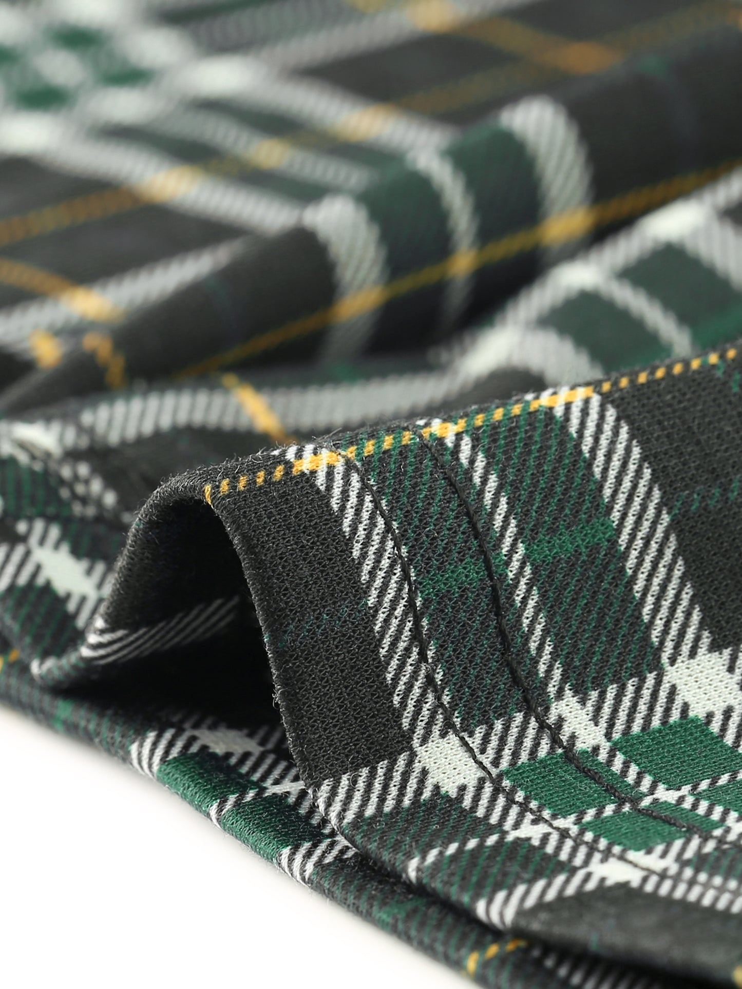 Women's Retro Tartan Plaid Pants Elastic Waist Straight Long Trousers