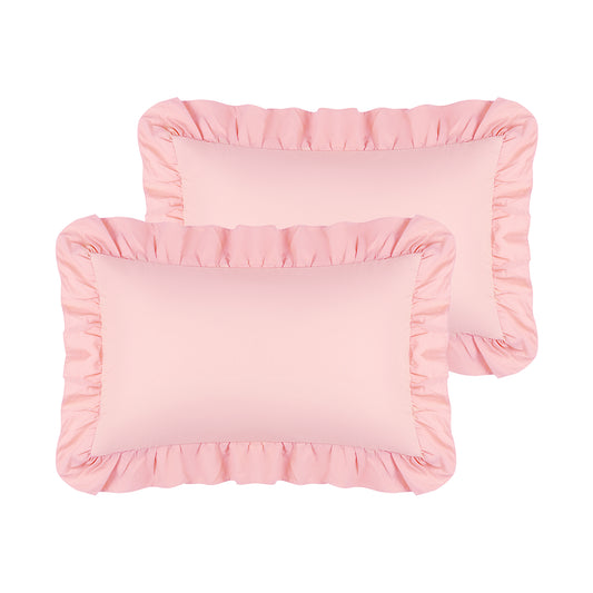 Single Layer Ruffled Pillowcase Standard Set of 2 with Envelope Closure, Birthday Gifts for Friends