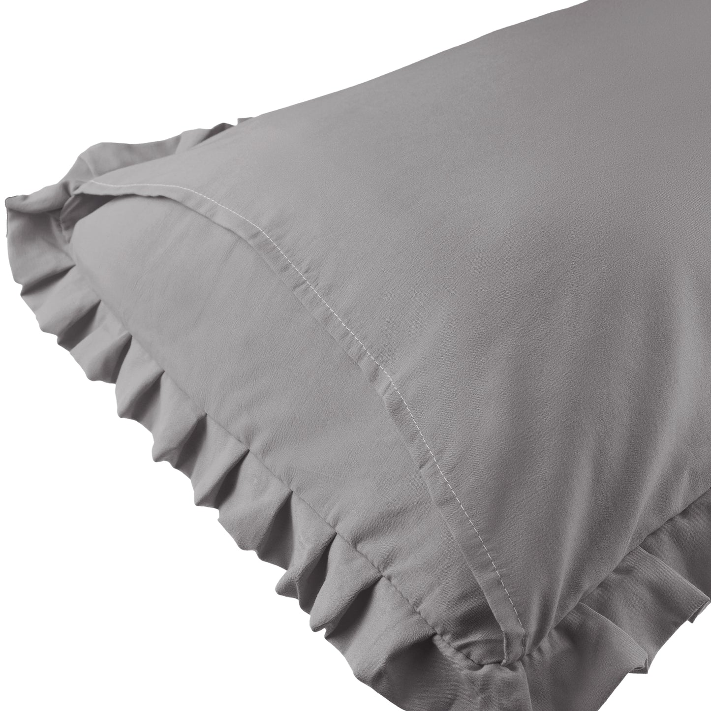 Ruffled Pillow Shams, Pack of 2 Edge Ruffled Pillow Cases Covers with Envelope Closure