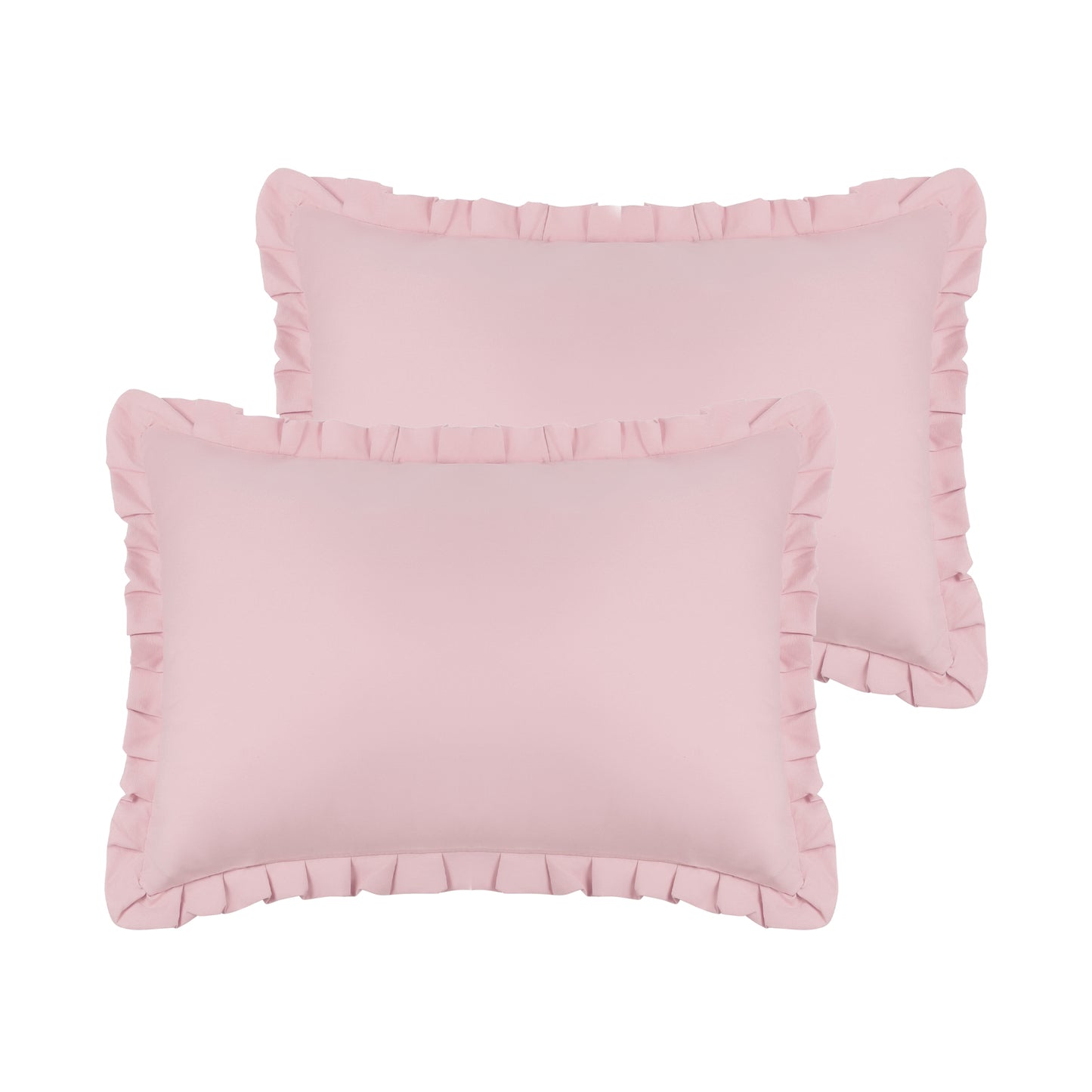 Ruffled Pillow Shams, Pack of 2 Edge Ruffled Pillow Cases Covers with Envelope Closure