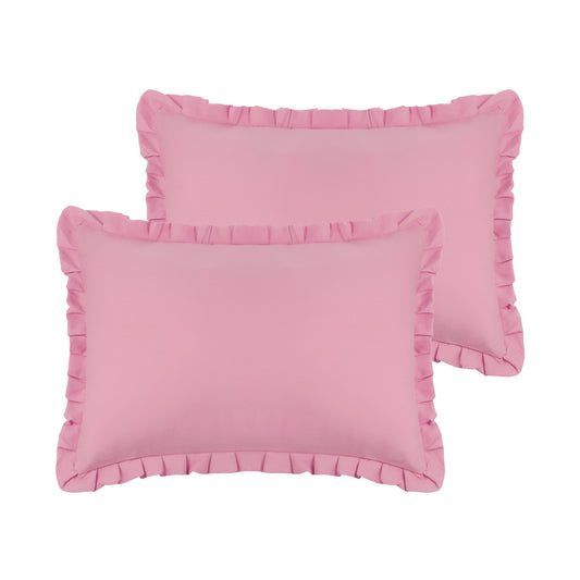 Ruffled Pillow Shams, Pack of 2 Edge Ruffled Pillow Cases Covers with Envelope Closure