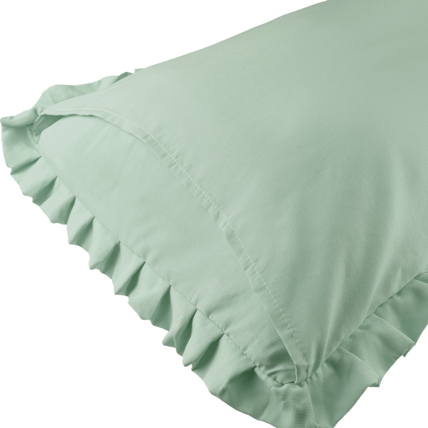 Ruffled Pillow Shams, Pack of 2 Edge Ruffled Pillow Cases Covers with Envelope Closure