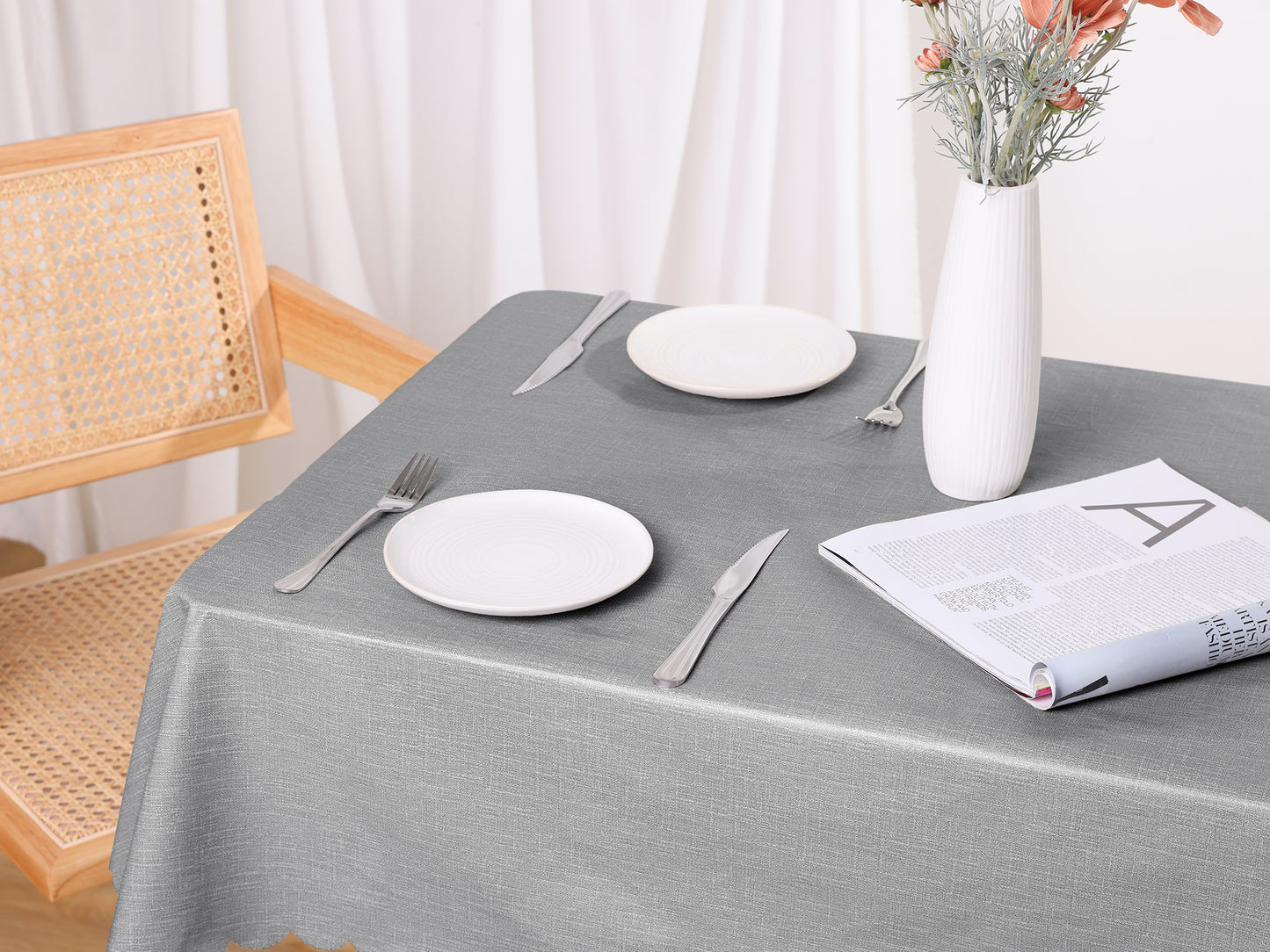 1 Pack Rectangle Tablecloth, Oil-Proof, Spill-Proof, and Water Resistance Table Cover