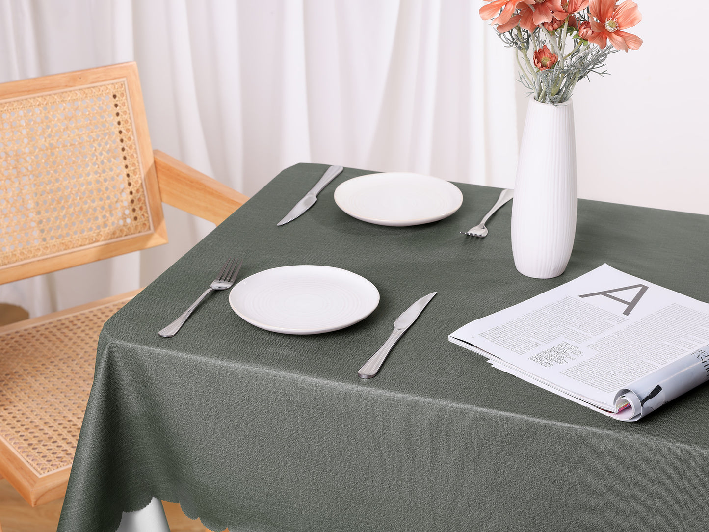 1 Pack Rectangle Tablecloth, Oil-Proof, Spill-Proof, and Water Resistance Table Cover
