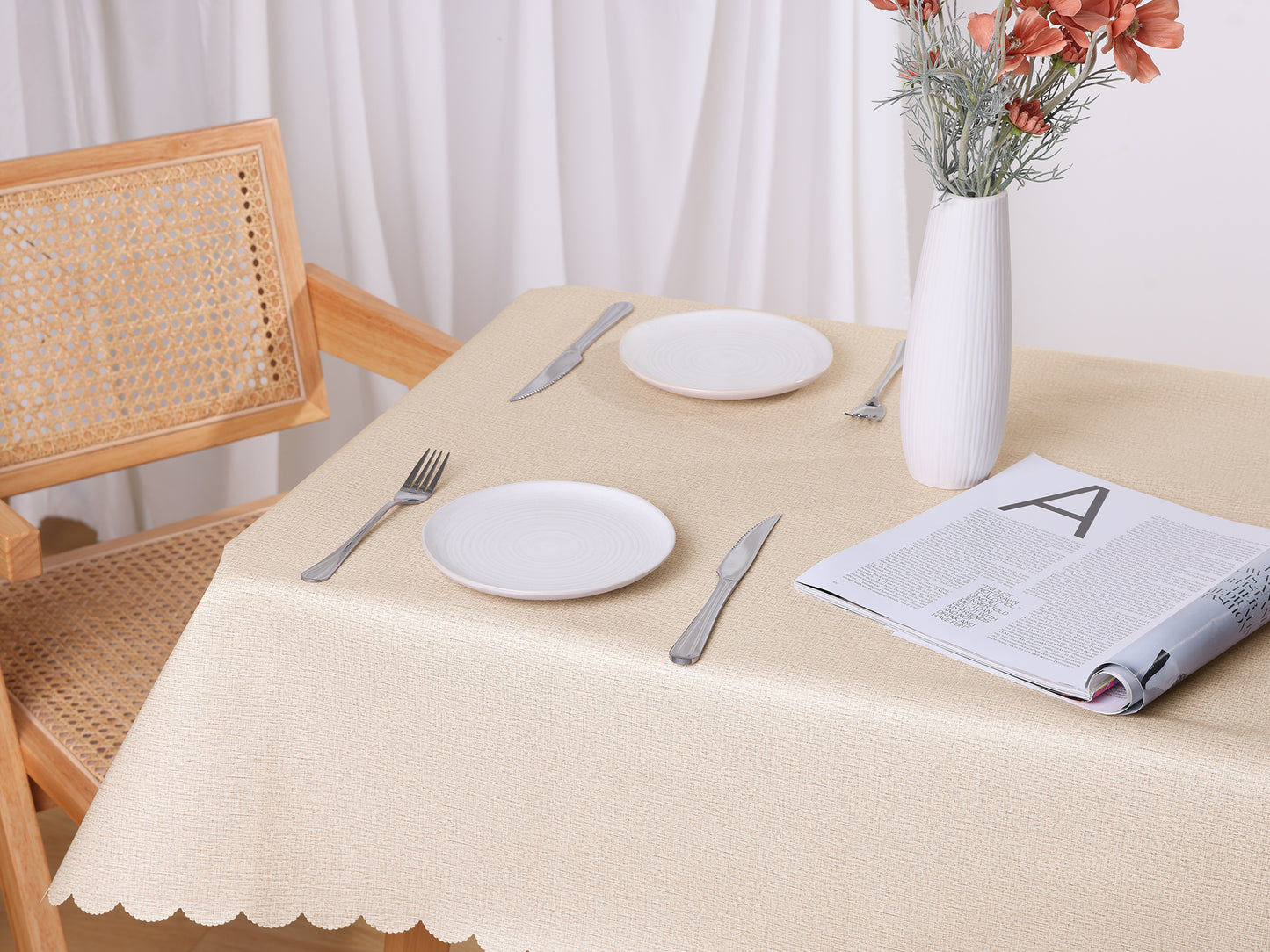 1 Pack Rectangle Tablecloth, Oil-Proof, Spill-Proof, and Water Resistance PVC Table Cover