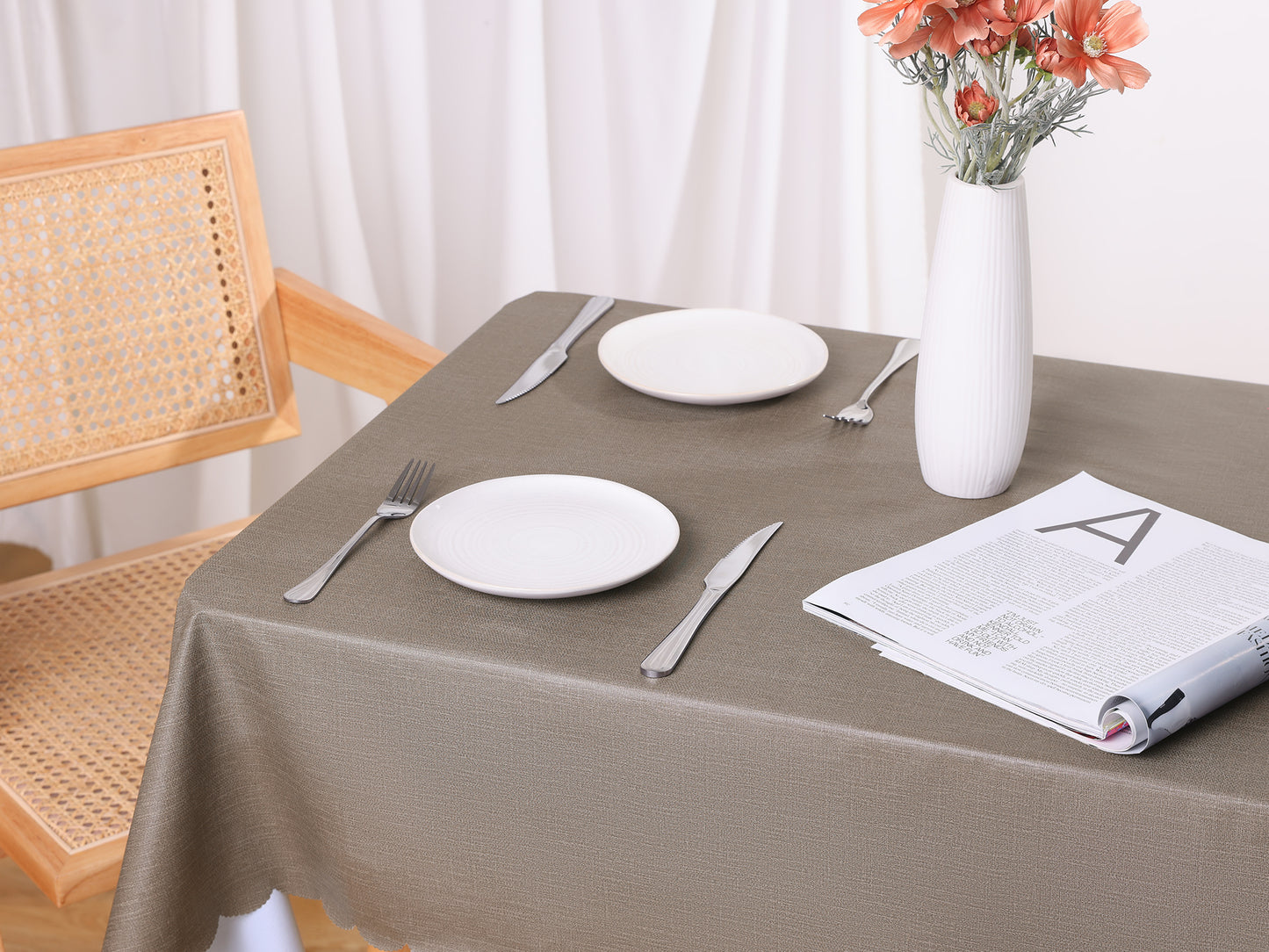 1 Pack Rectangle Tablecloth, Oil-Proof, Spill-Proof, and Water Resistance Table Cover