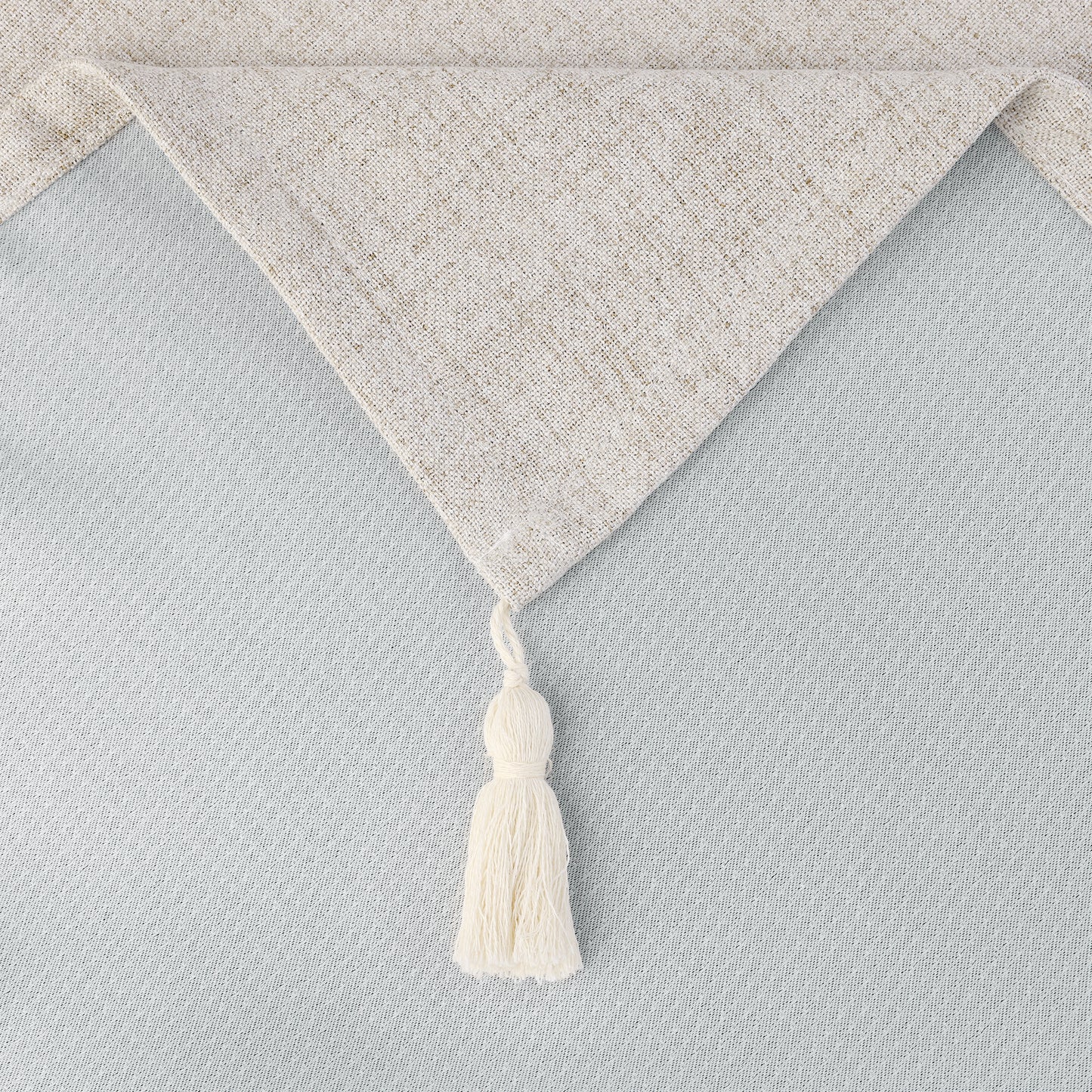 Mantel rectangular con borlas, de lino y algodón, lavable y resistente a las arrugas (paquete de 1)