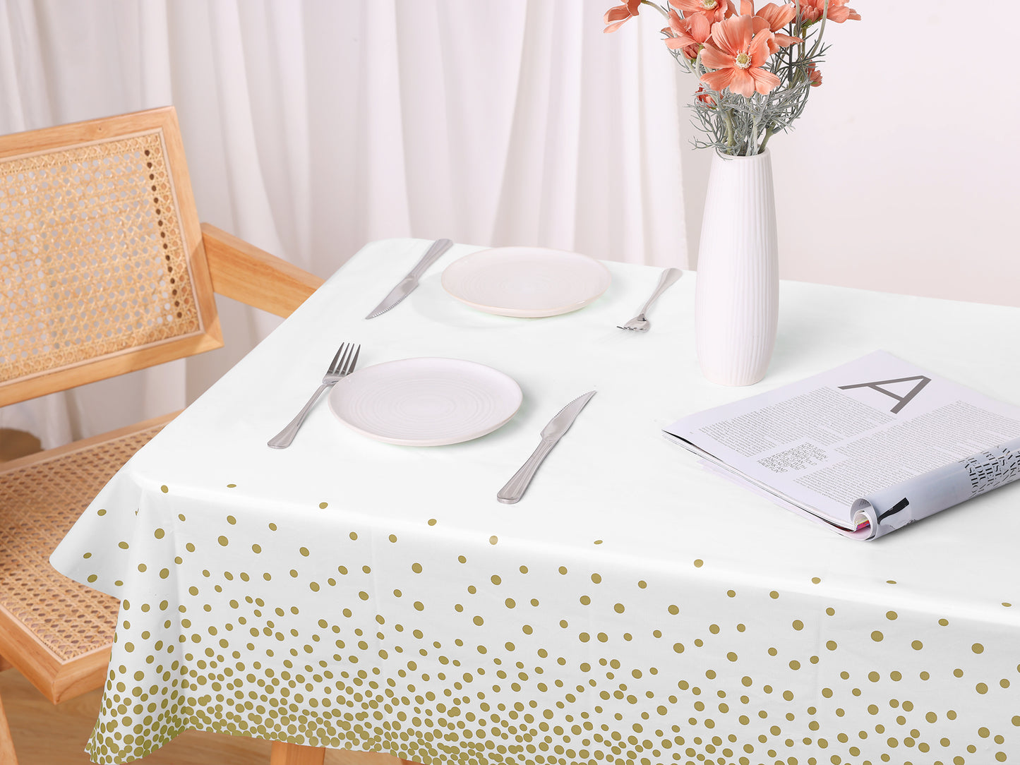 6 Pack Tablecloth, Disposable Plastic Rectangle Table Cover