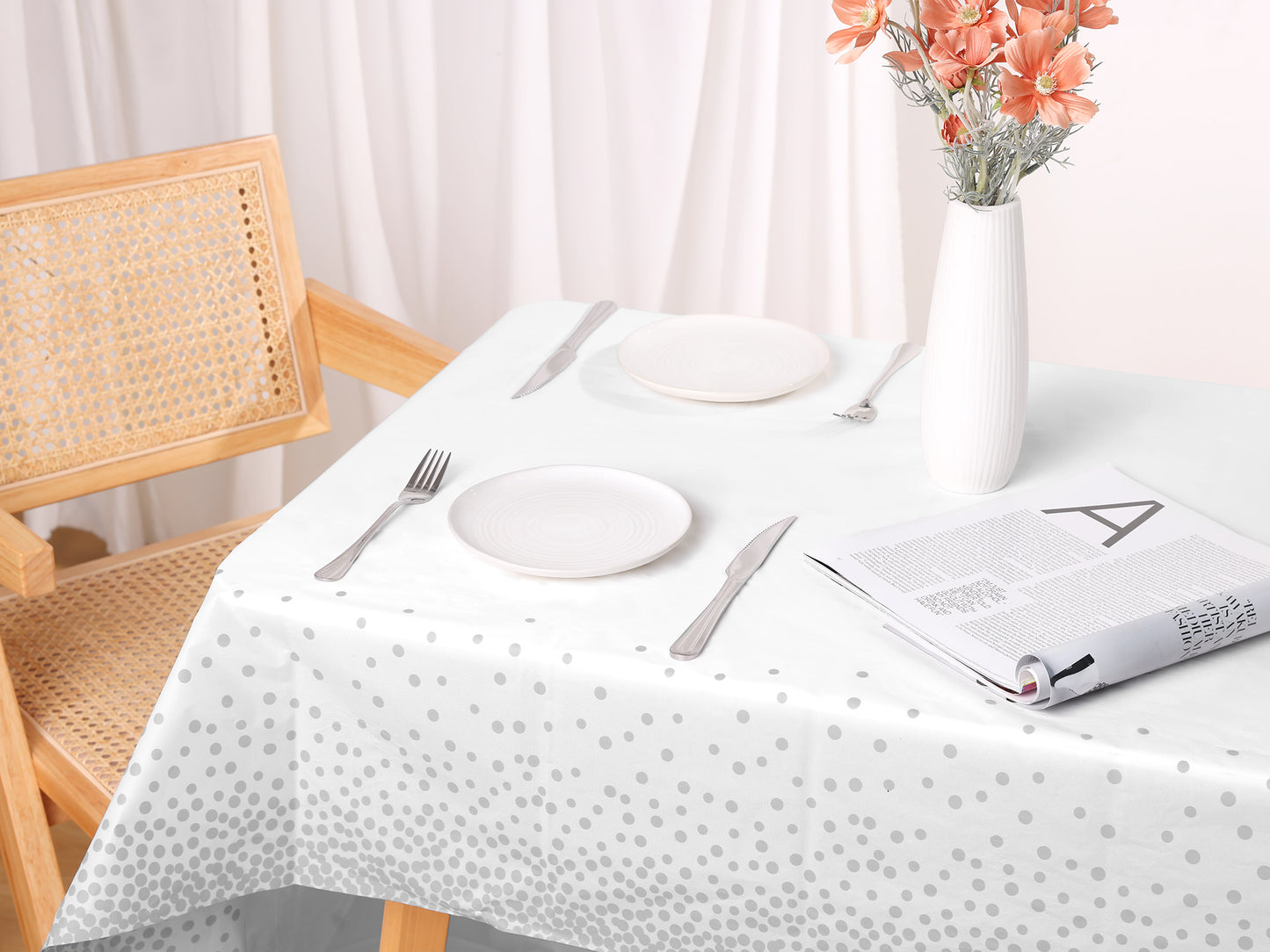 6 Pack Tablecloth, Disposable Plastic Rectangle Table Cover