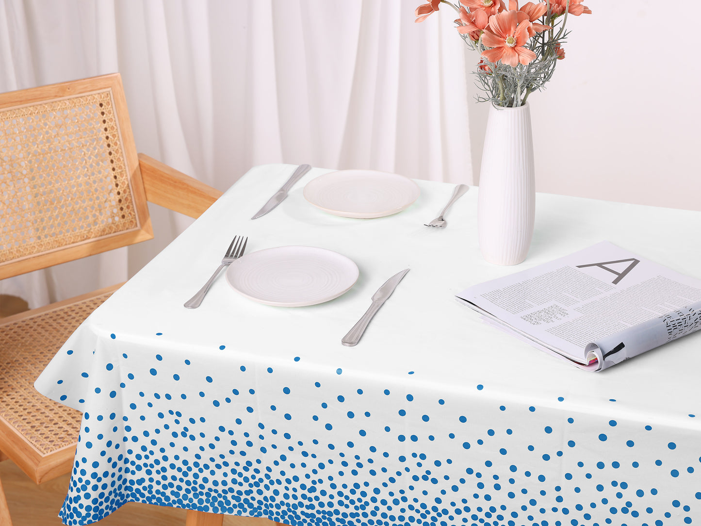 6 Pack Tablecloth, Disposable Plastic Rectangle Table Cover