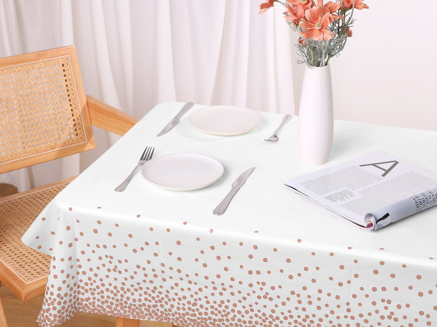 6 Pack Tablecloth, Disposable Plastic Rectangle Table Cover