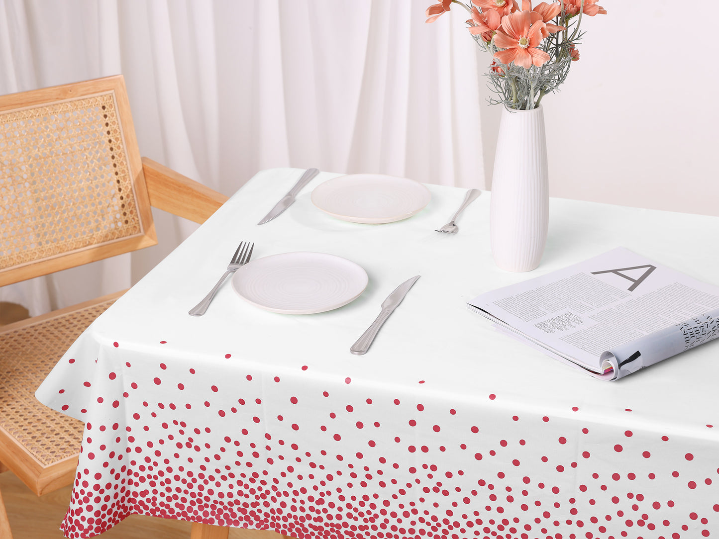 6 Pack Tablecloth, Disposable Plastic Rectangle Table Cover