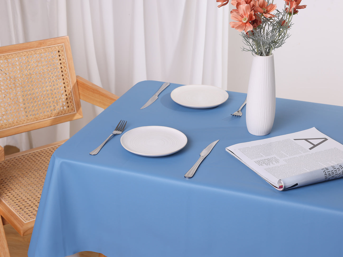 1 Pack Rectangle Tablecloth, Washable Water Resistance TPU Table Cover