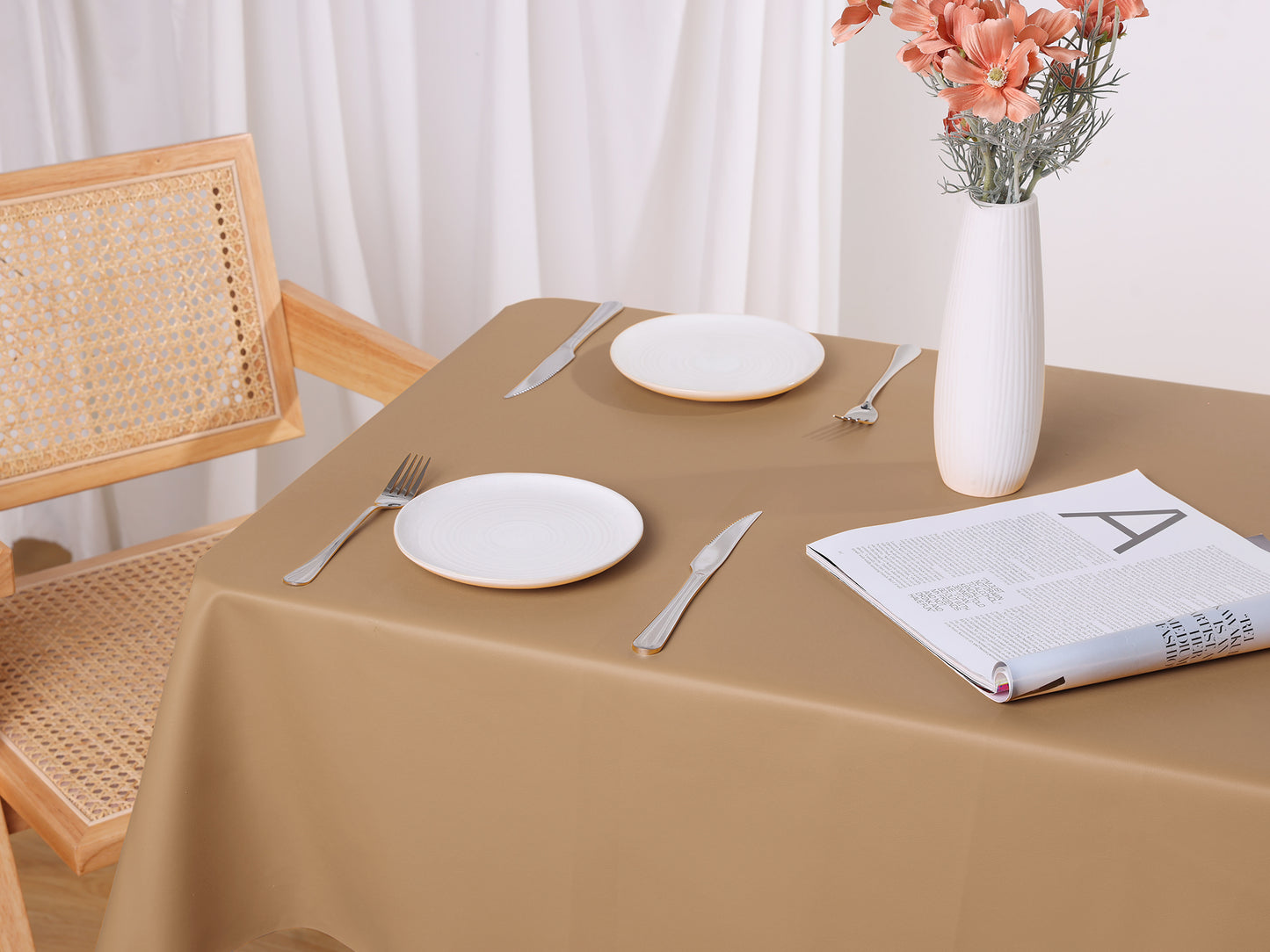 1 Pack Rectangle Tablecloth, Washable Water Resistance TPU Table Cover