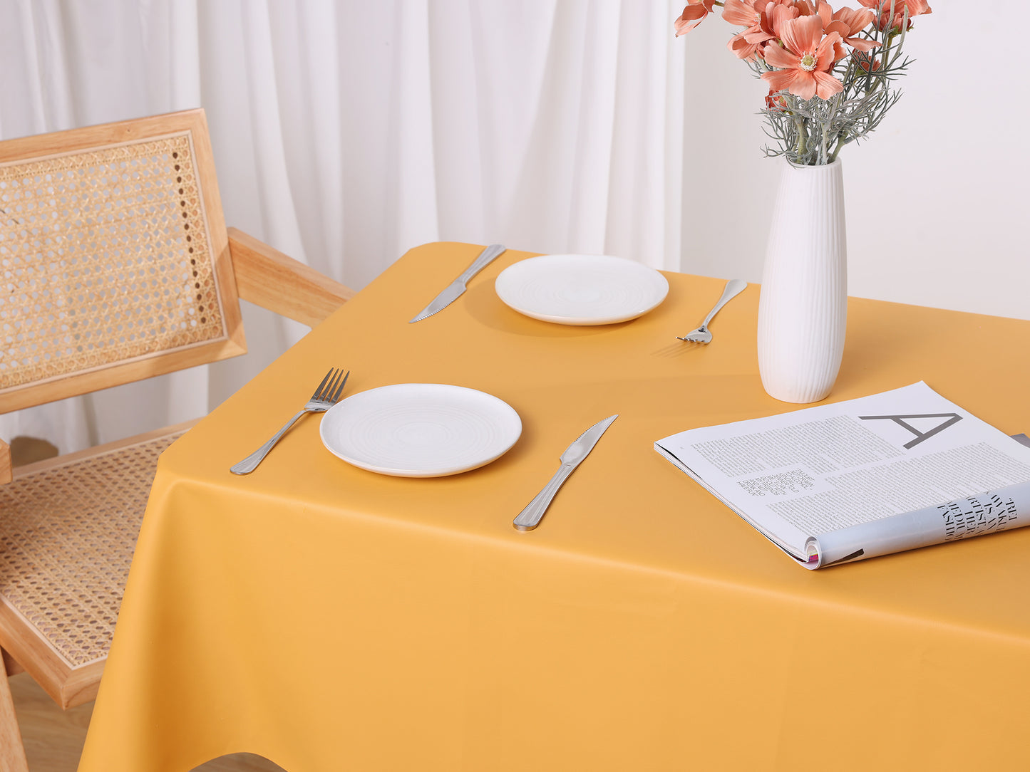 1 Pack Rectangle Tablecloth, Washable Water Resistance TPU Table Cover
