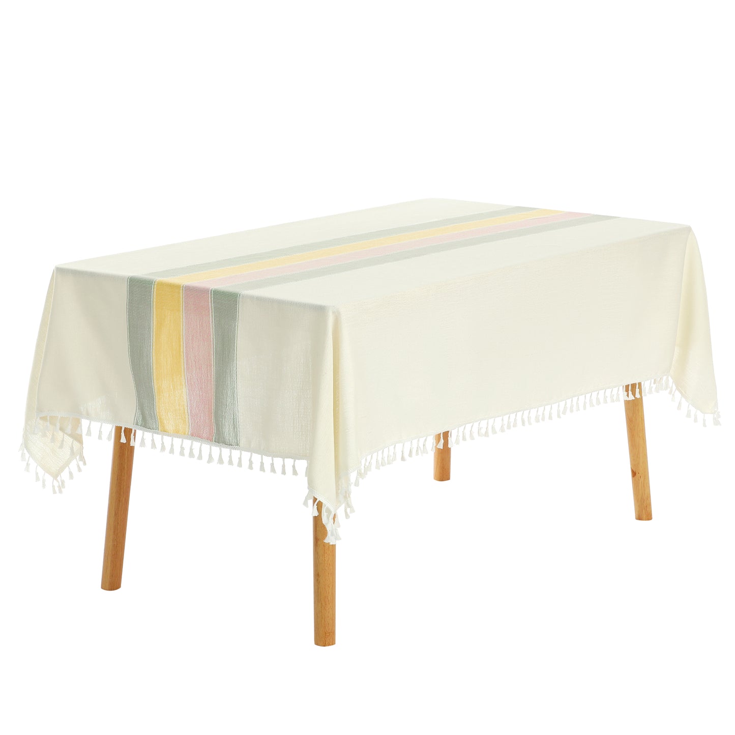 Mantel rústico rectangular de algodón y lino, impermeable, paquete de 1
