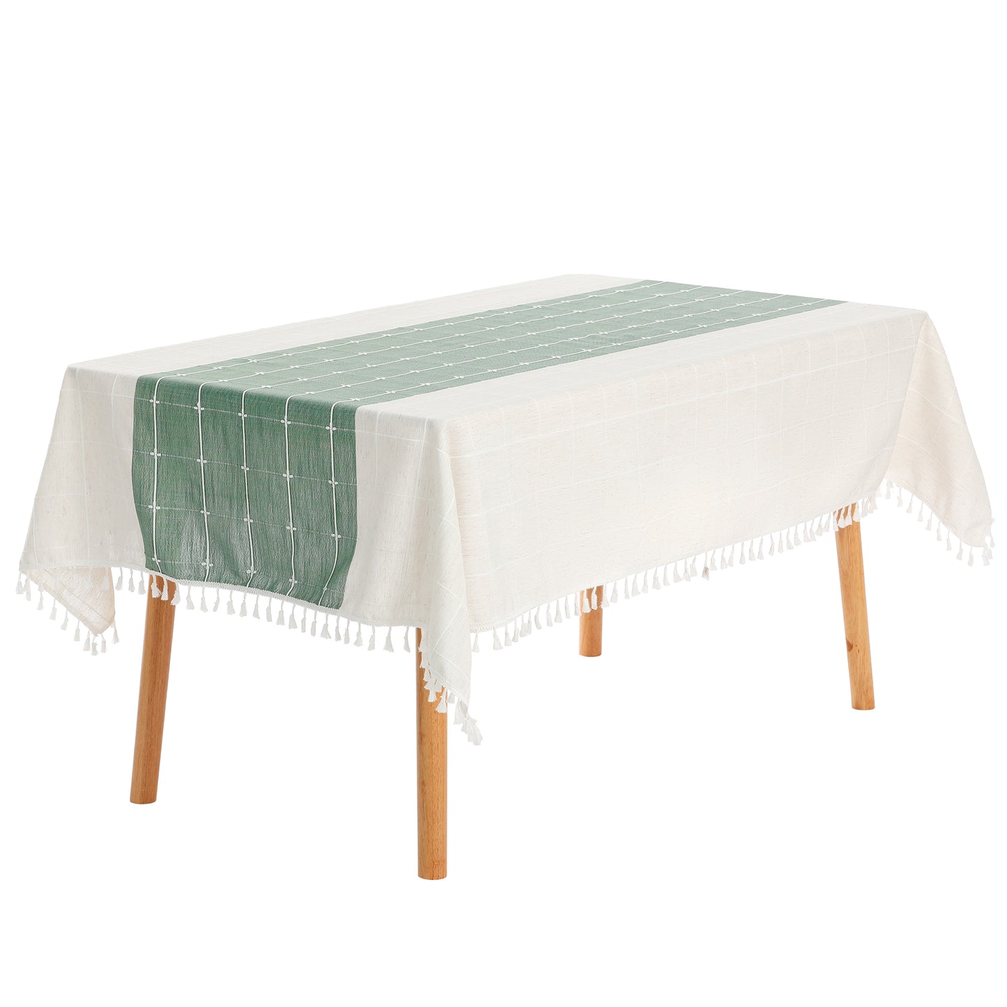1 Pack Rectangle Rustic Tablecloth, Cotton Linen Waterproof Table Cover
