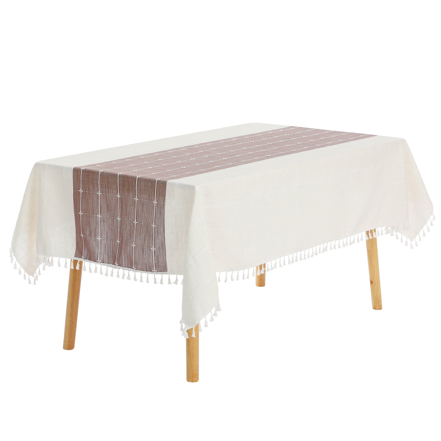 1 Pack Rectangle Rustic Tablecloth, Cotton Linen Waterproof Table Cover