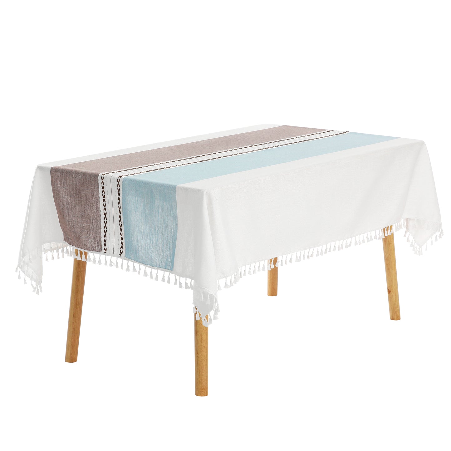 1 Pack Rectangle Rustic Tablecloth, Cotton Linen Waterproof Table Cover