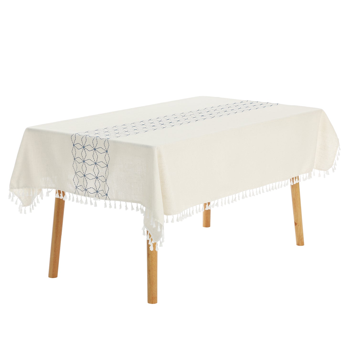 1 Pack Rectangle Rustic Tablecloth, Cotton Linen Waterproof Table Cover