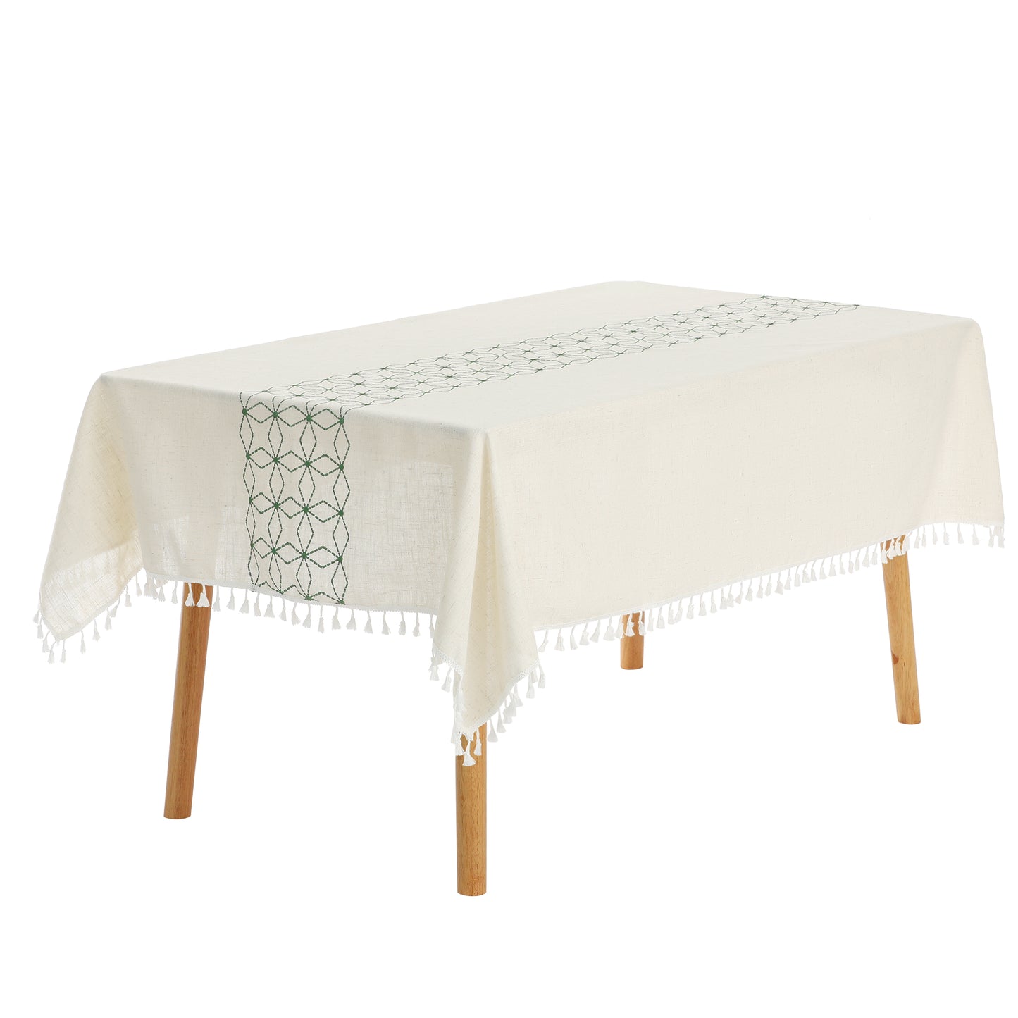 1 Pack Rectangle Rustic Tablecloth, Cotton Linen Waterproof Table Cover