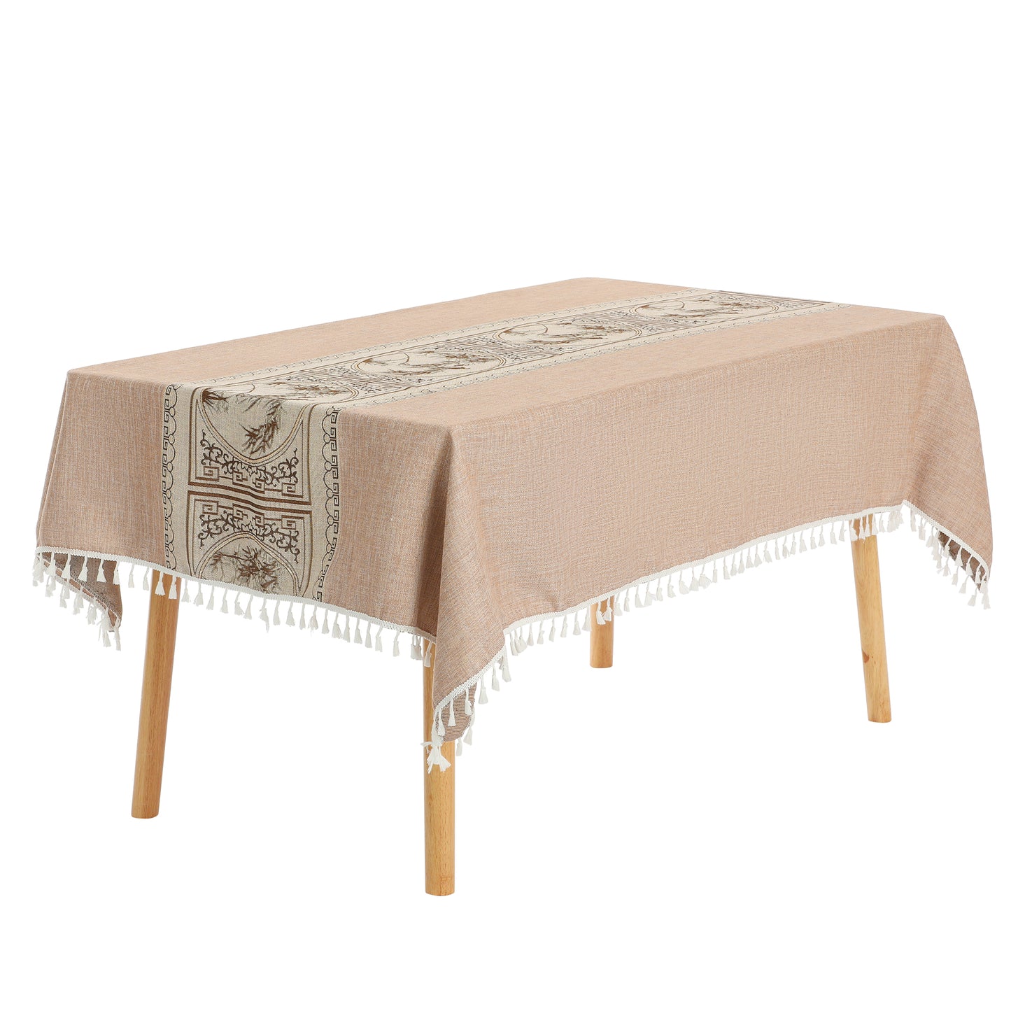 Mantel rústico rectangular de algodón y lino, impermeable, paquete de 1
